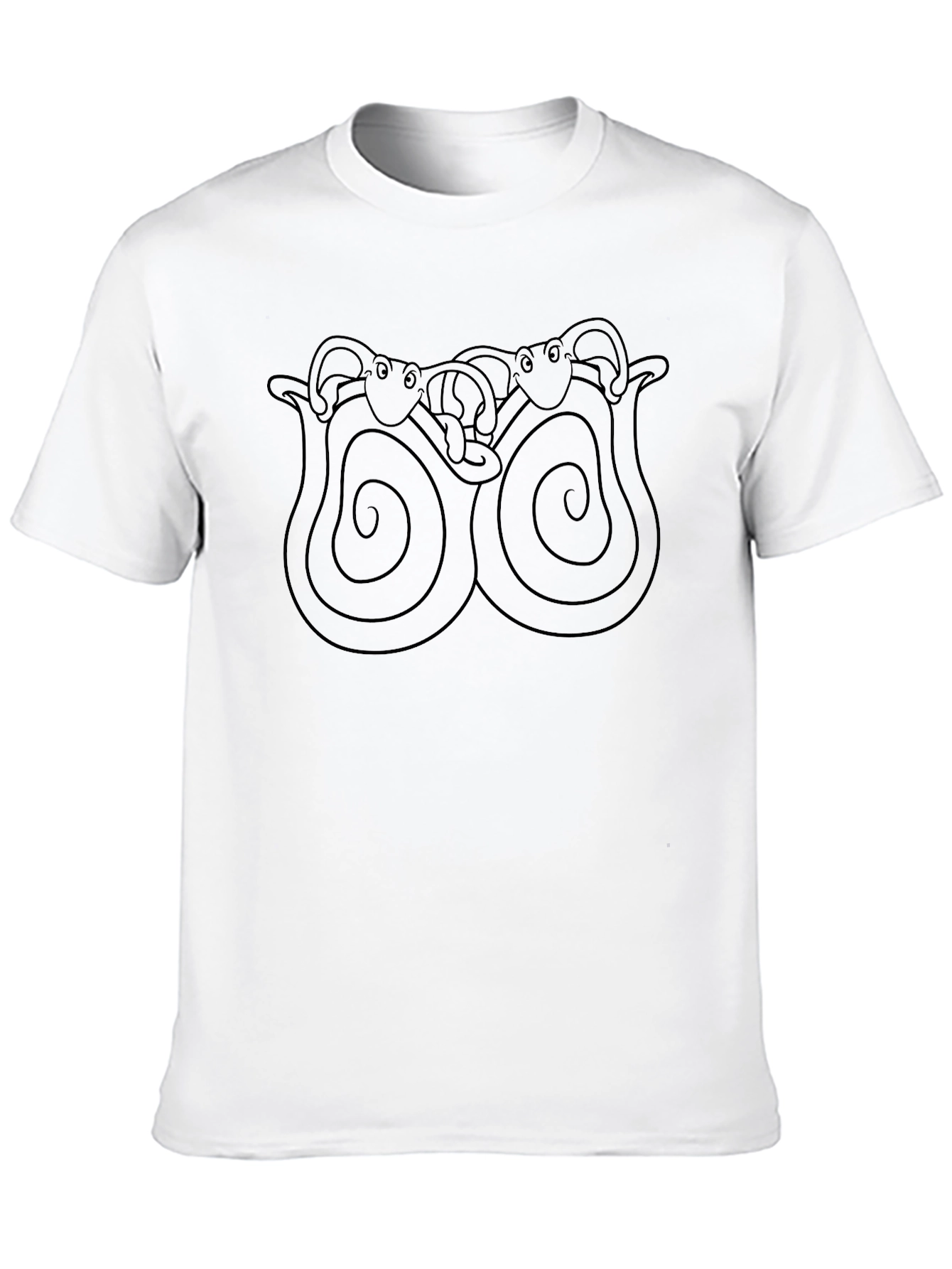Black Unique Graphic Tee - Spiral Serpent Design view 10