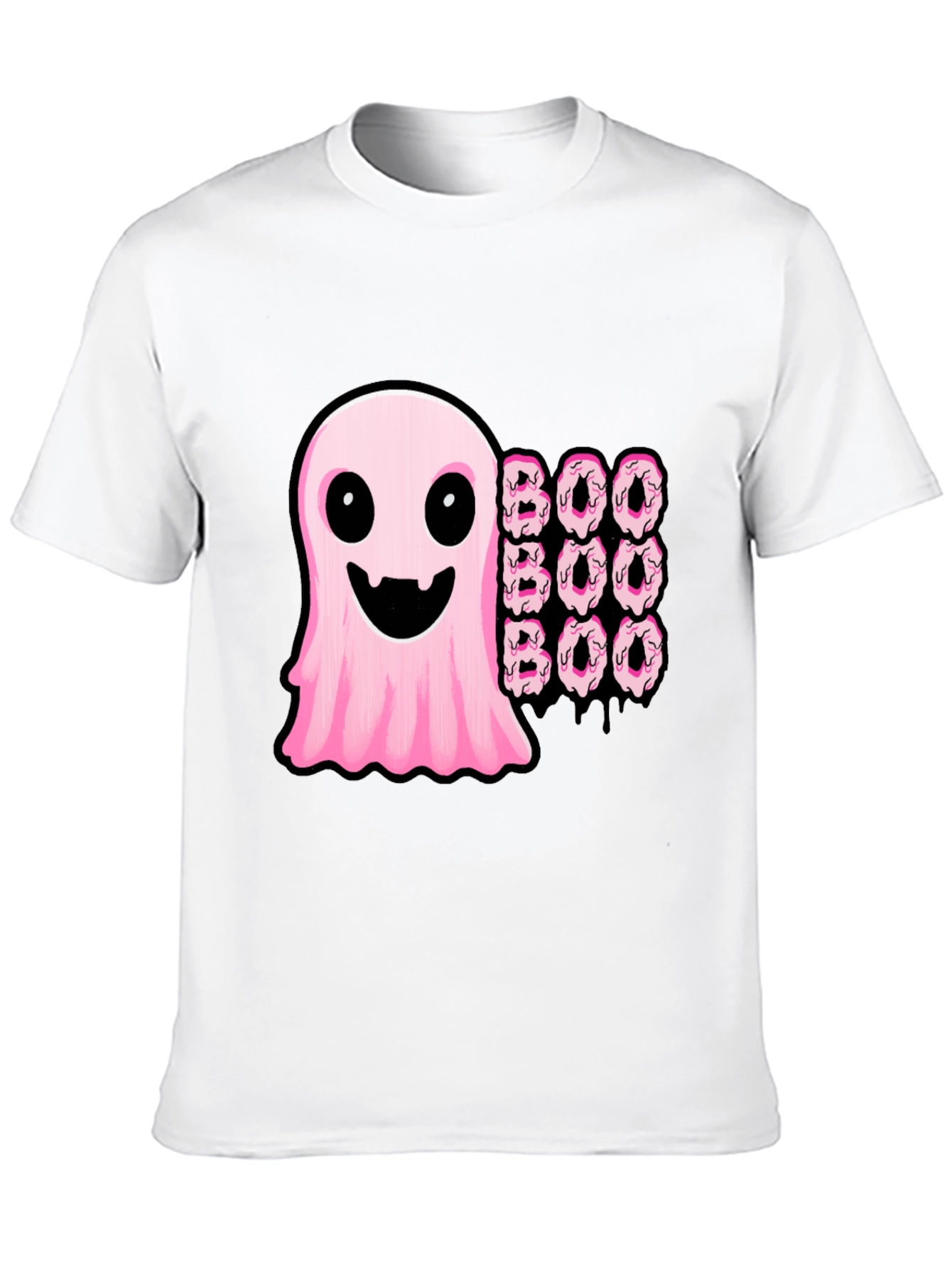 Black Boo Ghost Donut Halloween Graphic T-Shirt view 10