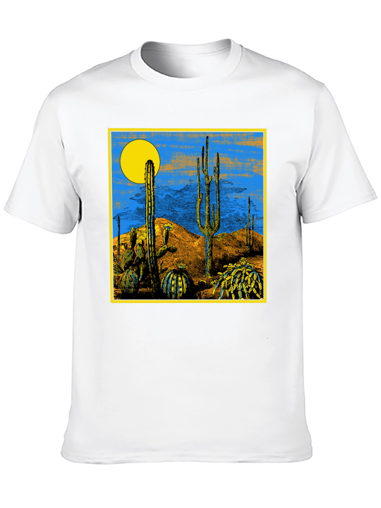 Black Desert Scene Graphic Print Black T-Shirt view 10