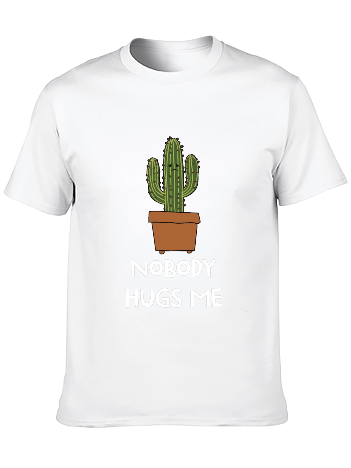 Black Nobody Hugs Me Cactus Graphic T-Shirt - Black view 10