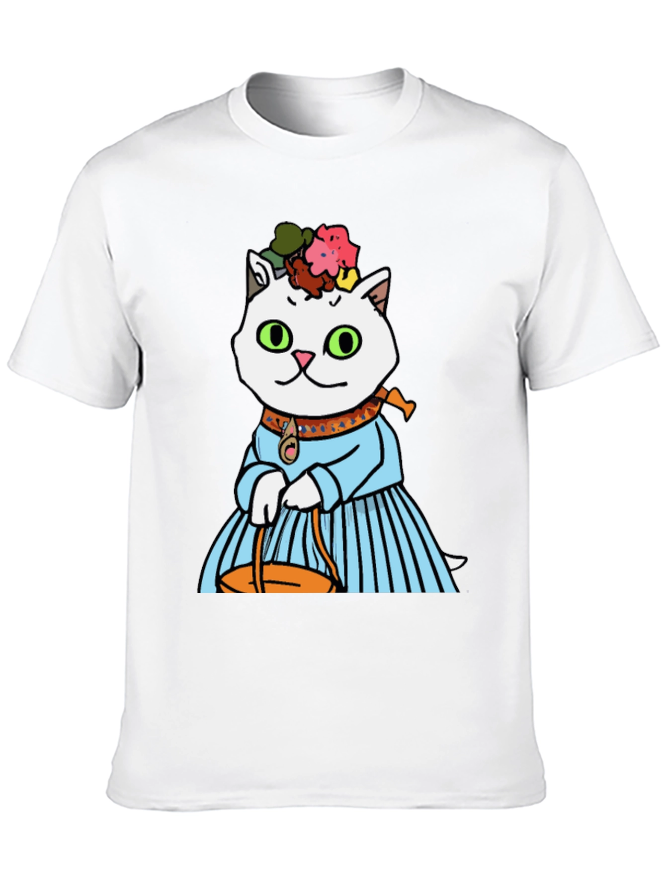 Black Frida Kahlo Cat T-Shirt - Artsy Novelty Tee view 10