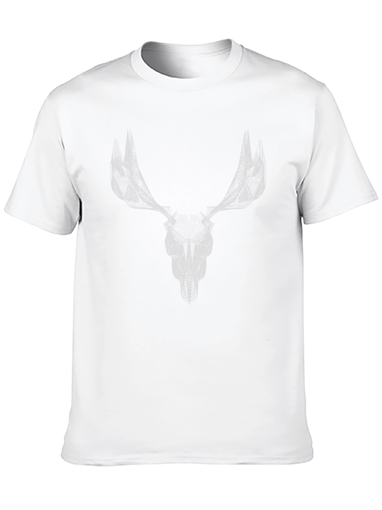 Black Abstract Deer Skull Graphic Tee - Black Cotton view 10