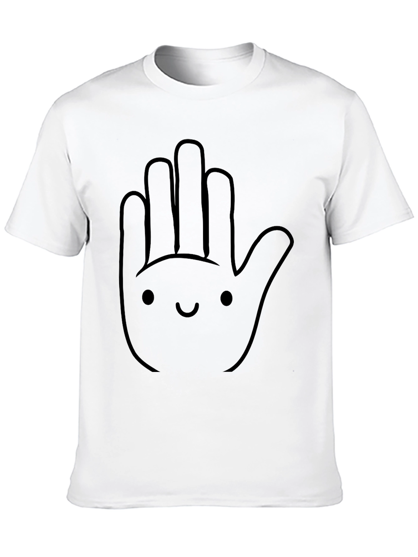 Black Funny Hand Graphic Tee - Casual Black T-Shirt view 10