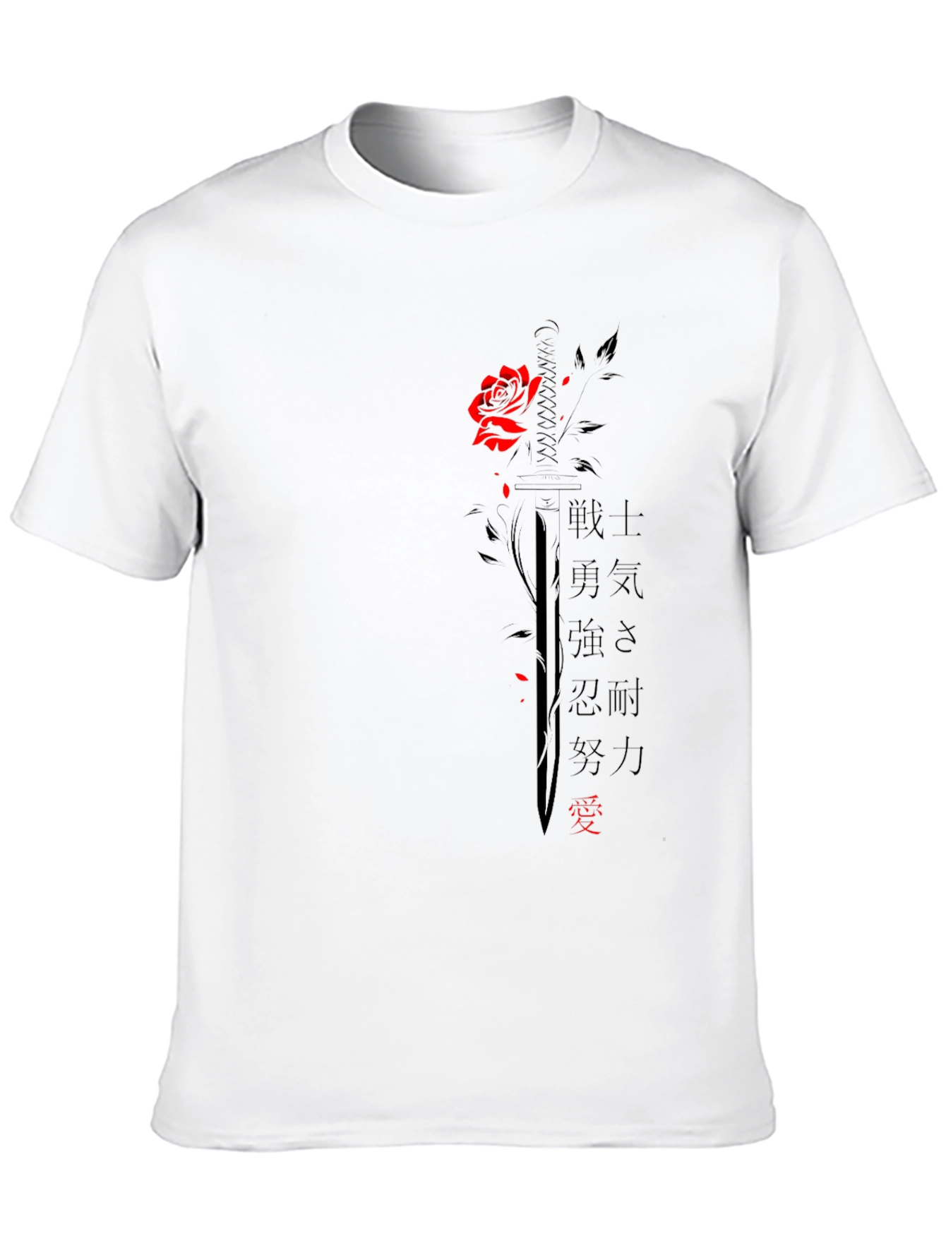 Black Rose & Sword Graphic T-Shirt - Black view 10