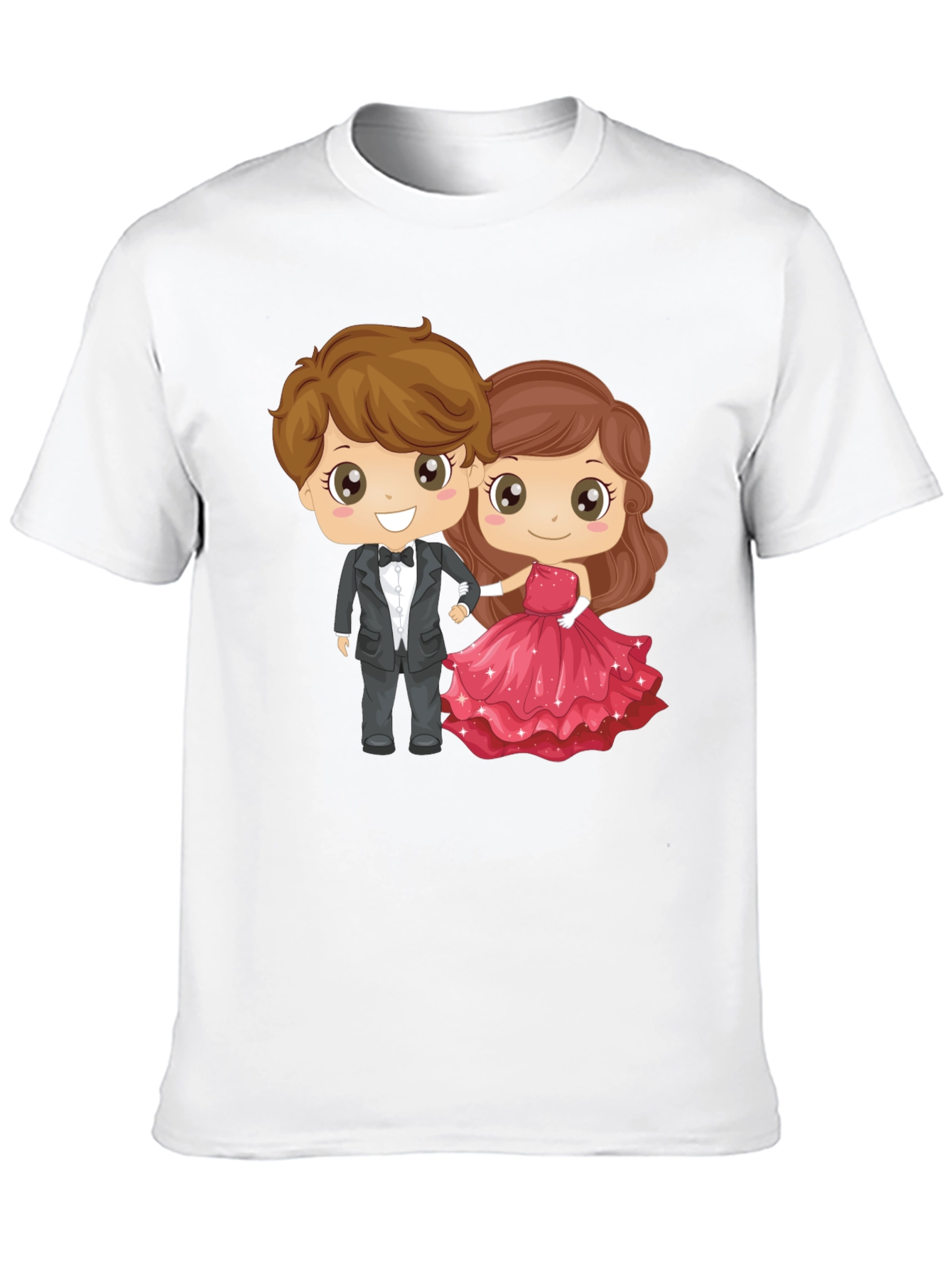 Black Cartoon Couple Graphic Black T-Shirt view 10