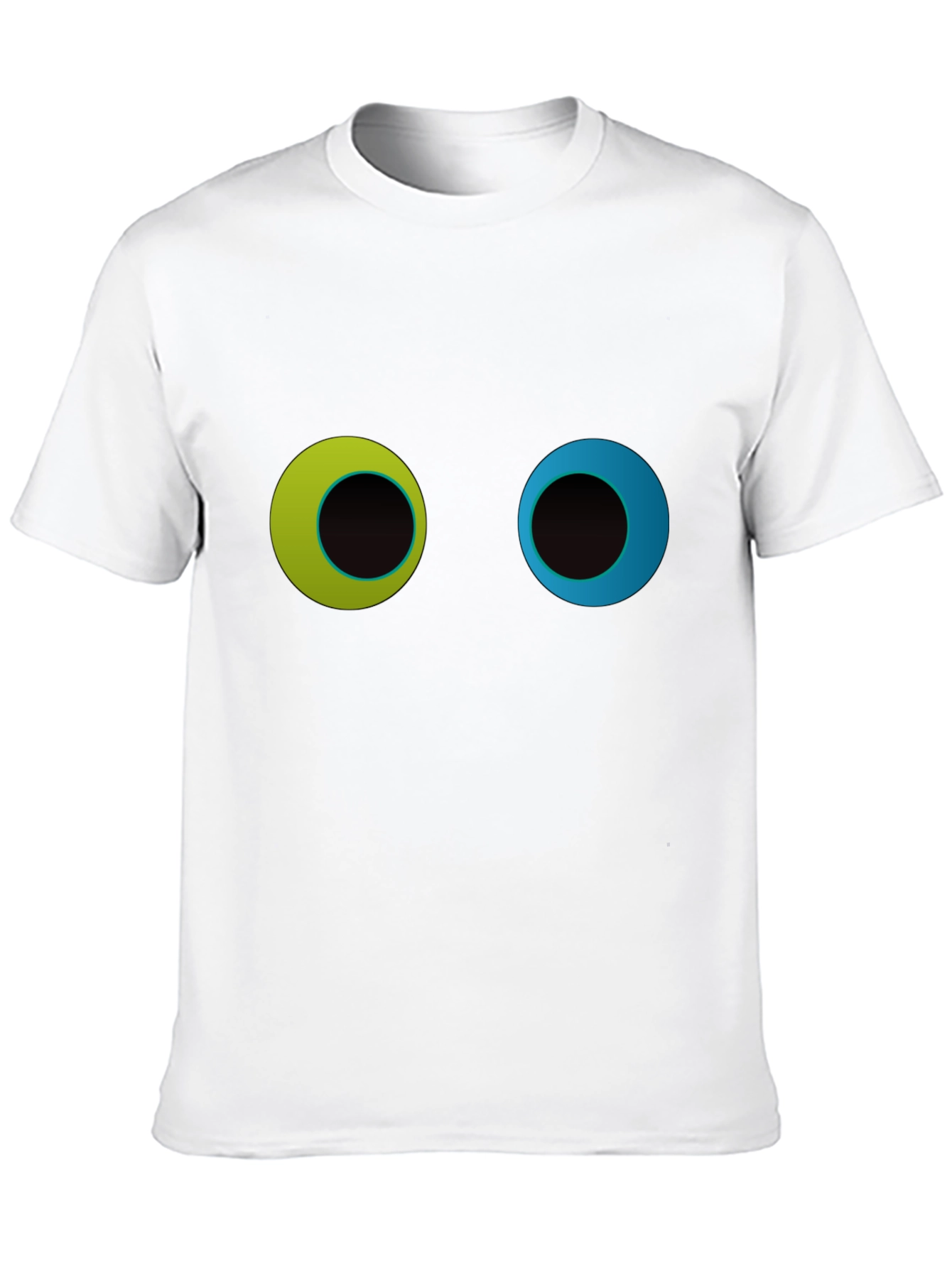 Black Funny Googly Eyes Graphic Black T-Shirt view 10