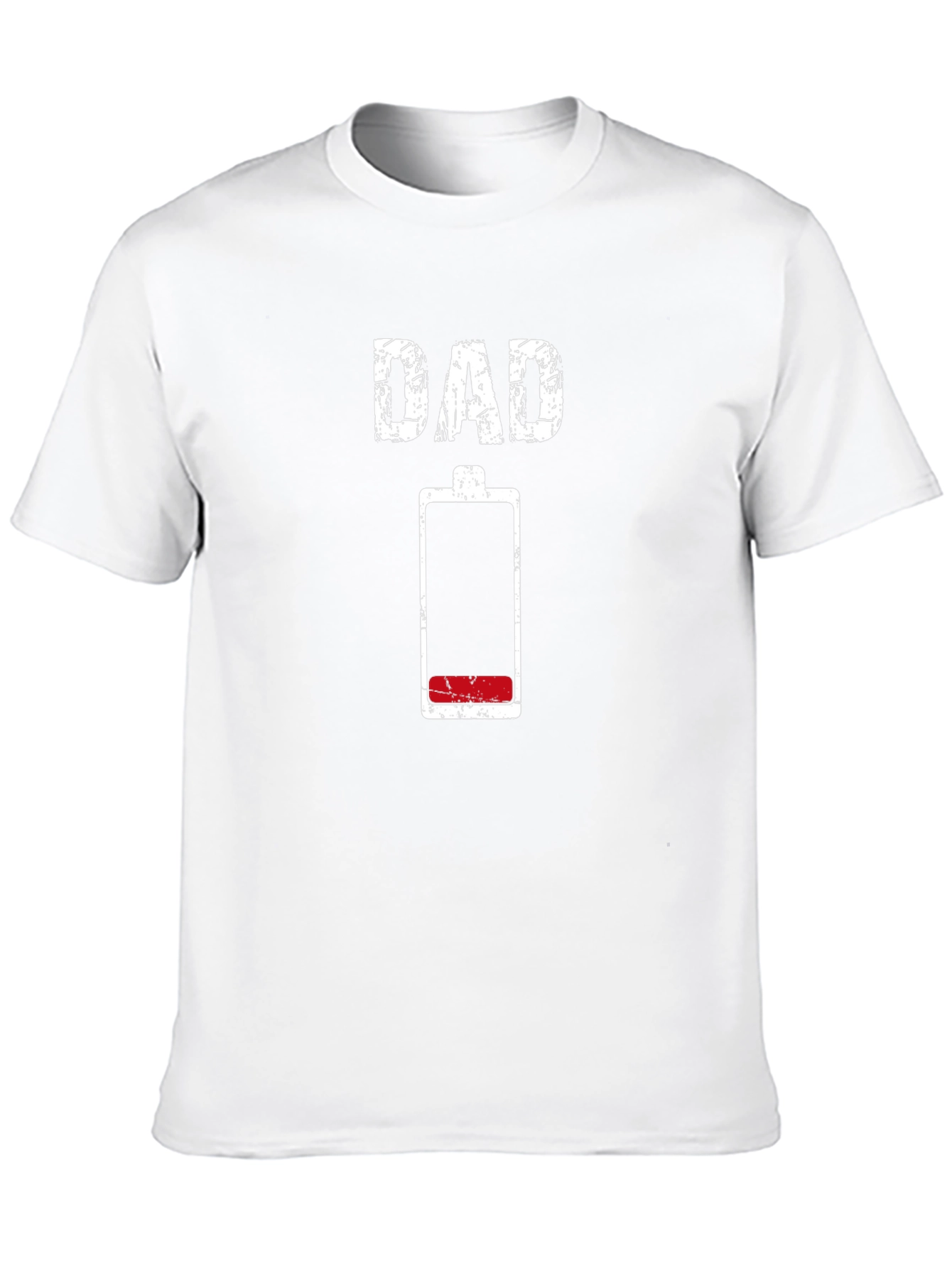 Black Dad Low Battery Funny Graphic T-Shirt view 10