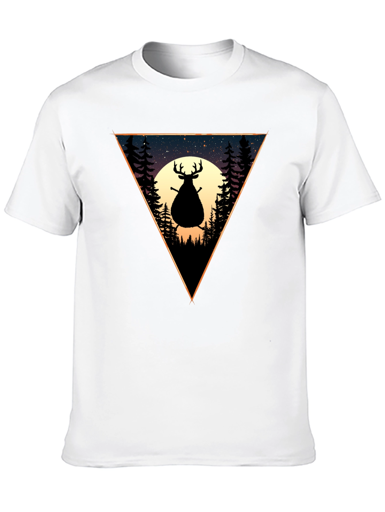 Black Silhouette Deer Graphic Tee - Nature Scene T-Shirt view 10