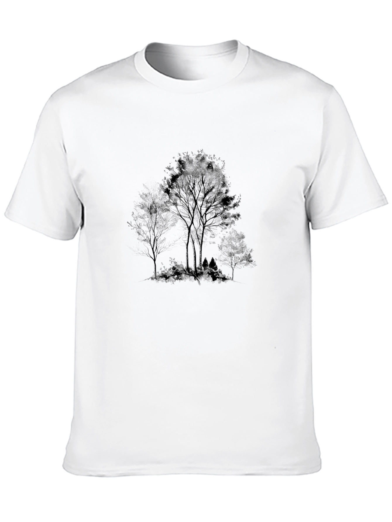 Black Men's Black Tree Graphic Tee view 10