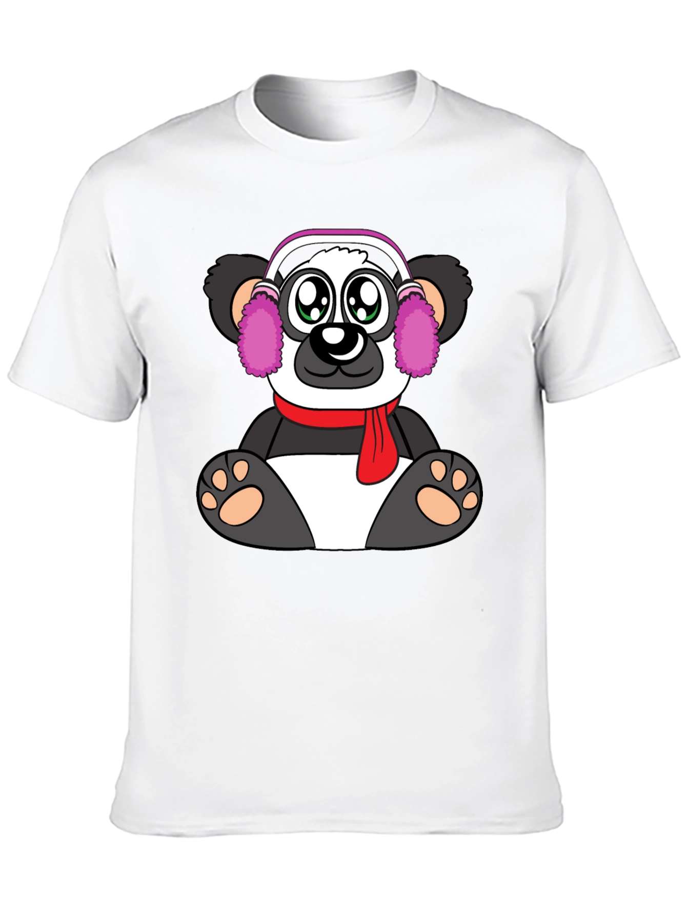 Black Cute Panda Bear Graphic Tee - Black Cotton Blend view 10