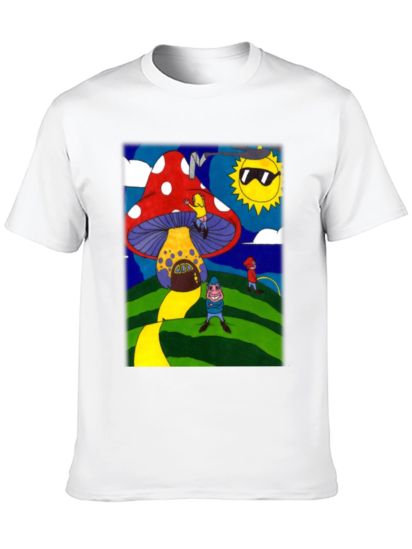 Black Funky Mushroom House Graphic Tee view 10