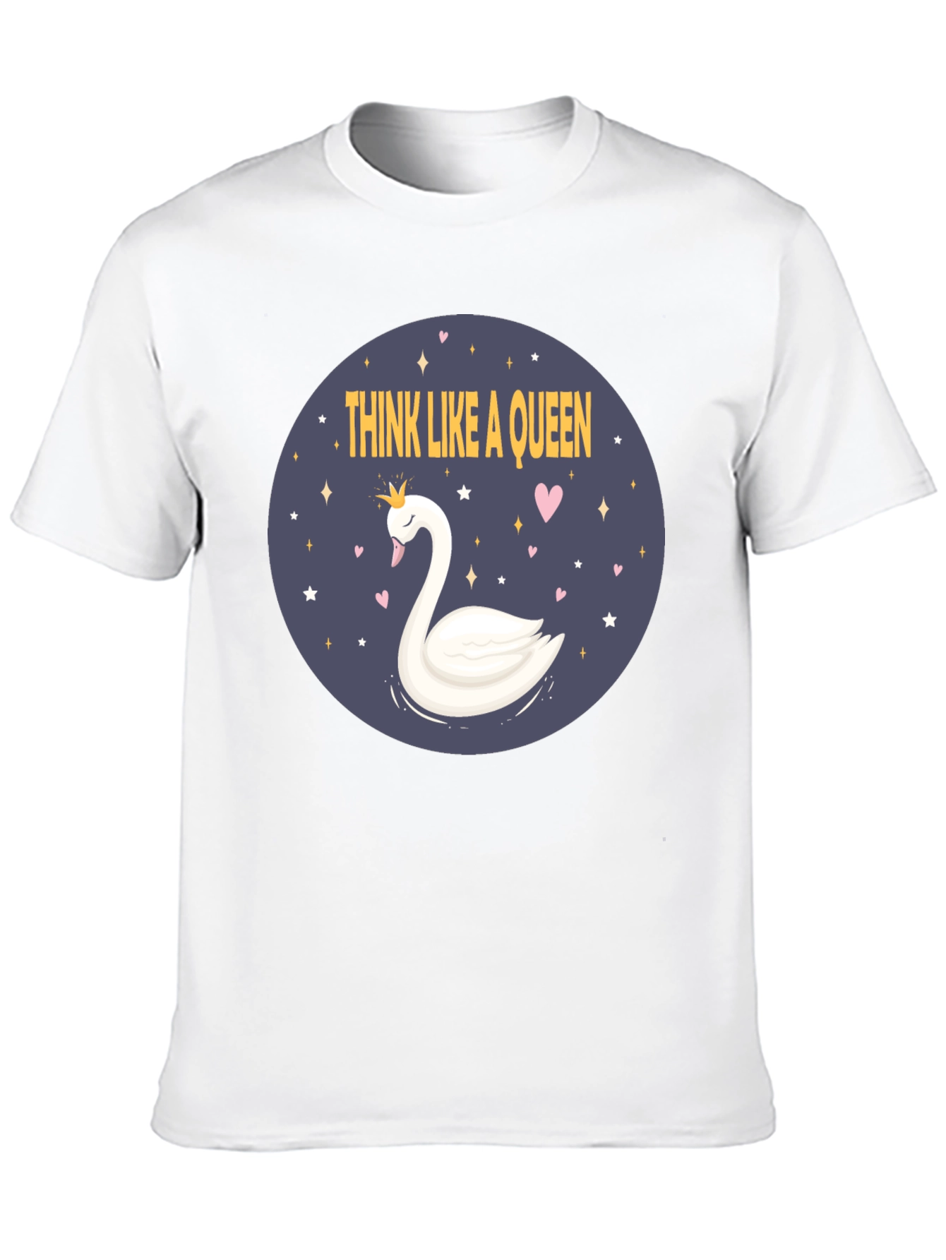 Black Think Like A Queen Swan Graphic Tee view 10