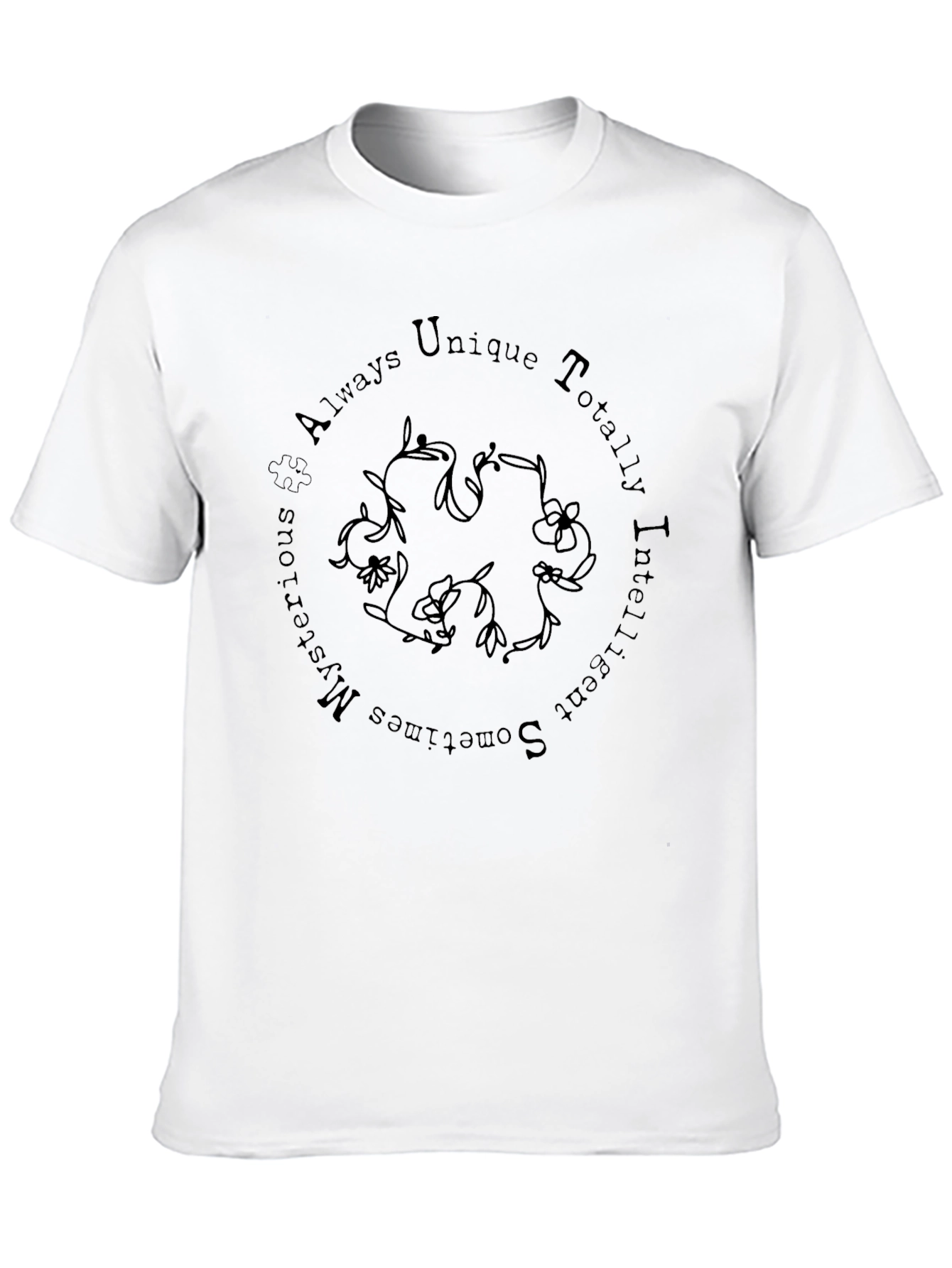 Black Autism Awareness Black T-Shirt Unique Intelligent view 10