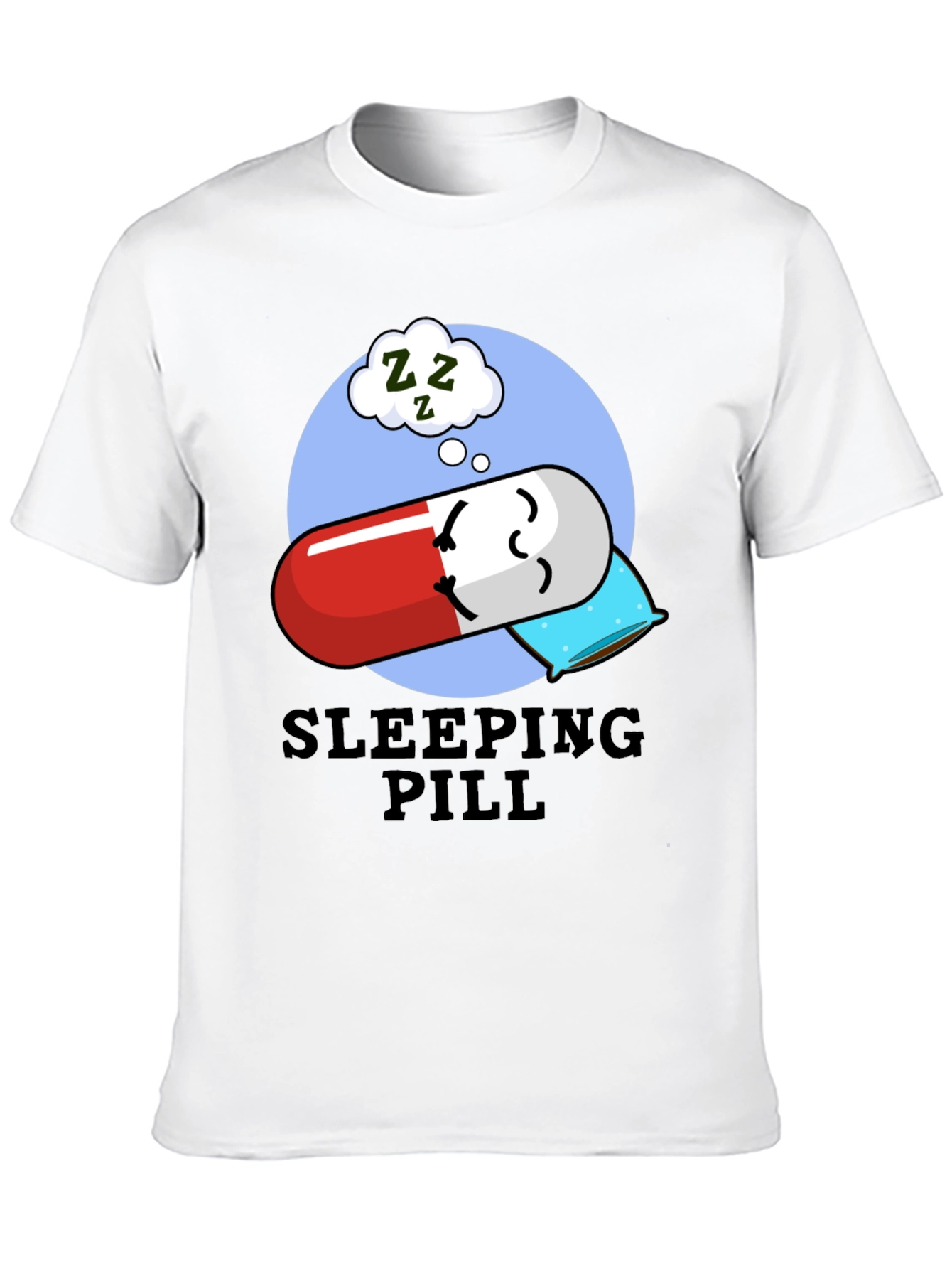 Black Sleeping Pill Funny Graphic T-Shirt - Unisex view 10