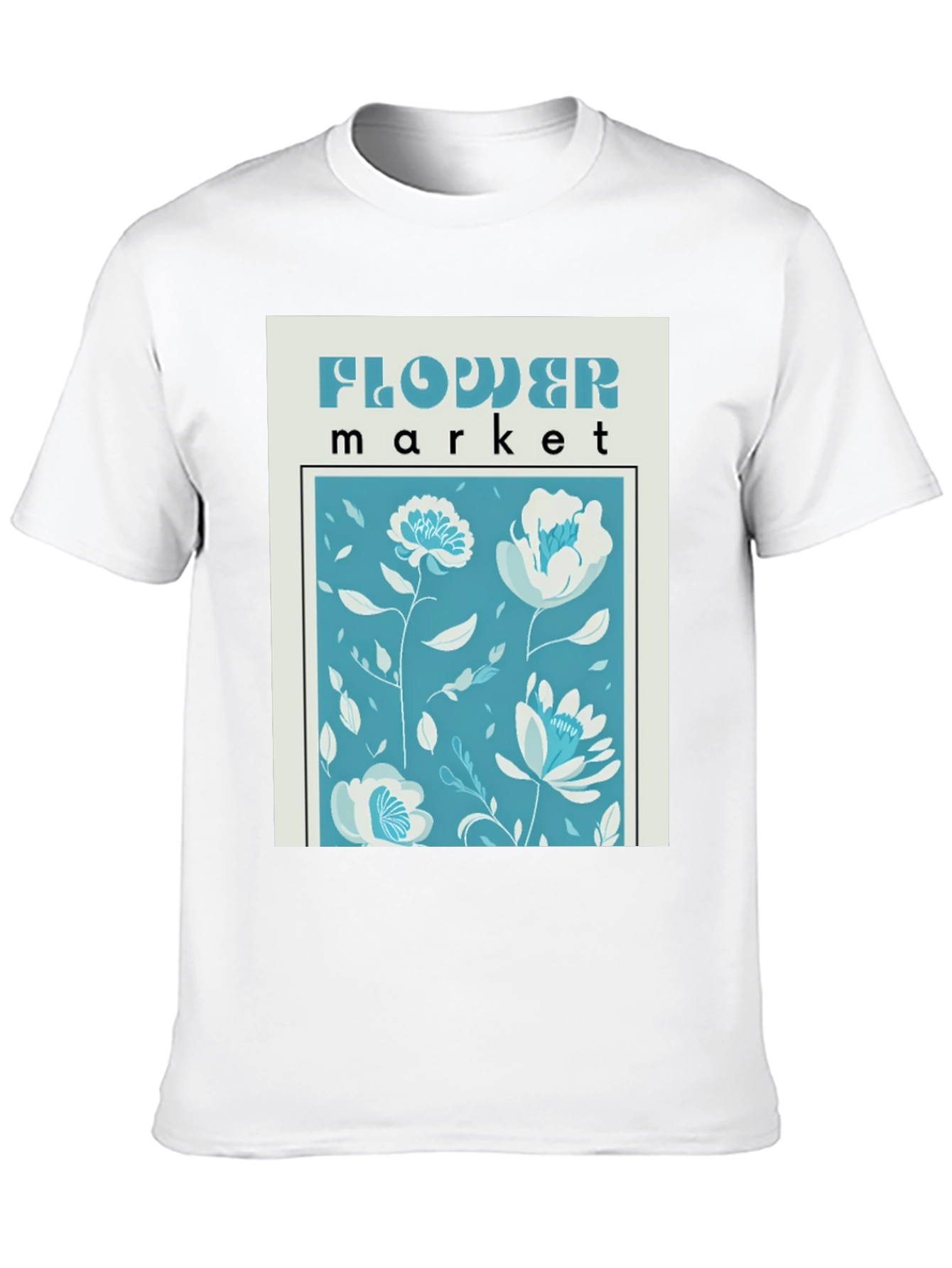 Black Floral Market Graphic Tee - Stylish Black Cotton Shirt view 10