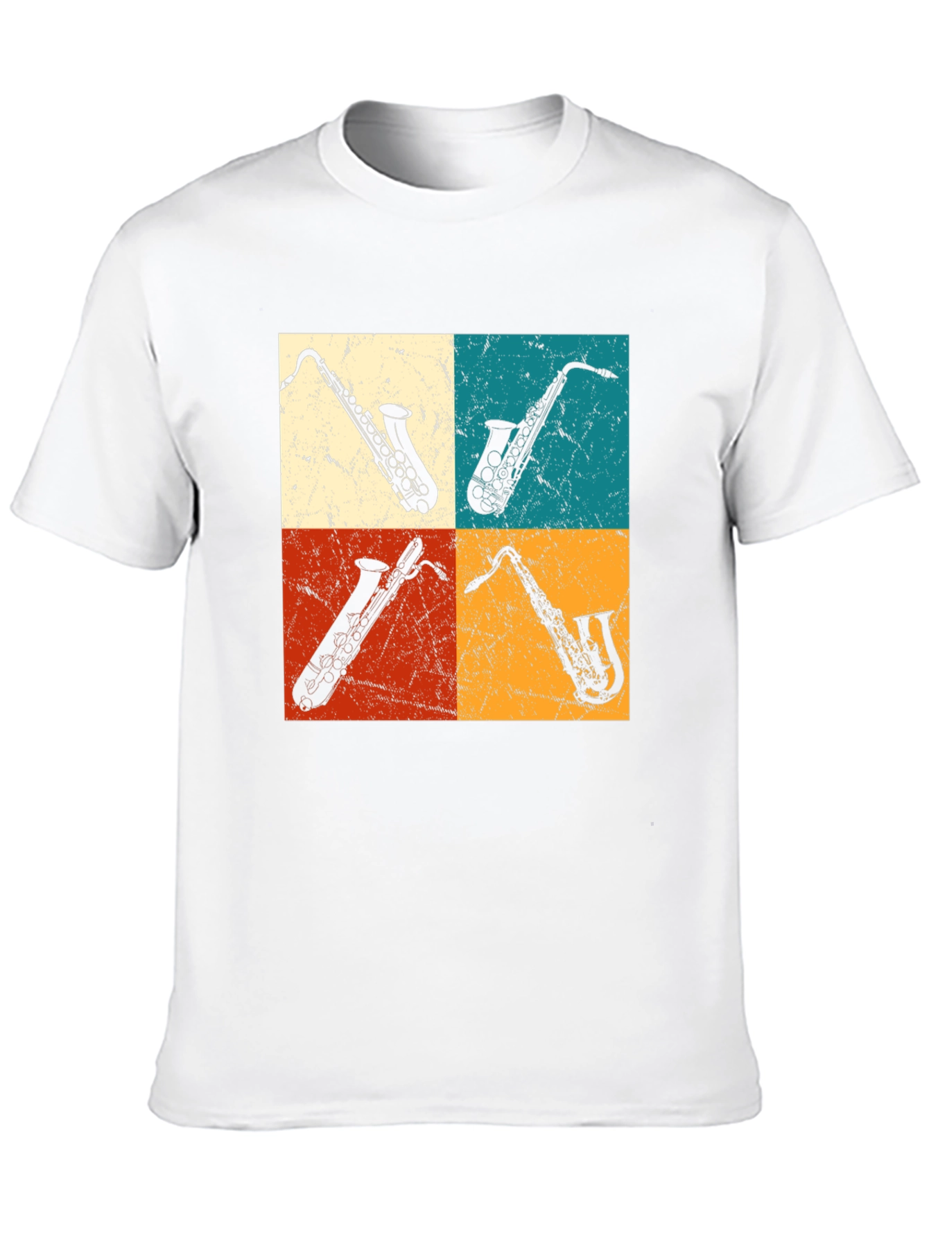 Black Saxophone Pop Art Graphic Tee - Music Lover T-Shirt view 10