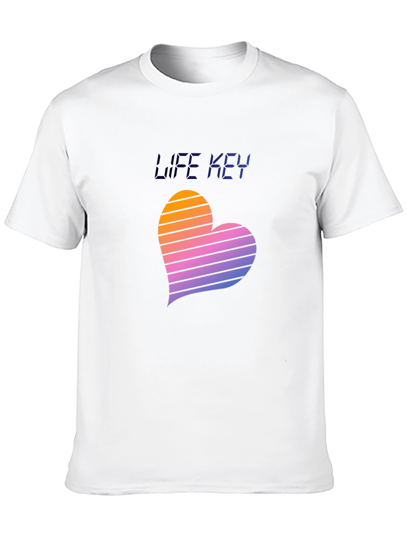 Black Retro Life Key Heart T-Shirt view 10