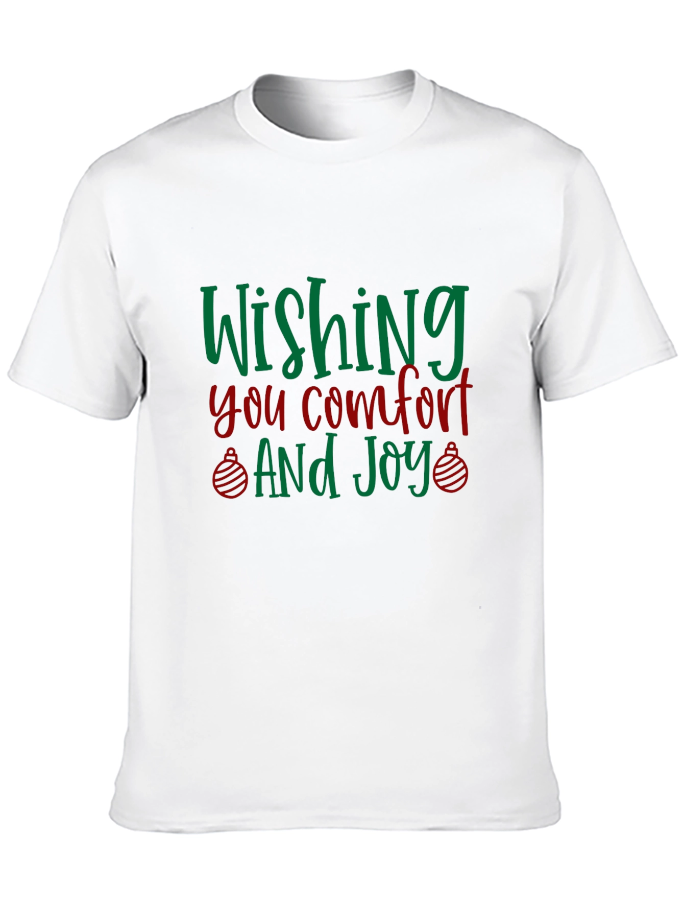 Black Wishing You Comfort and Joy Holiday T-Shirt view 10