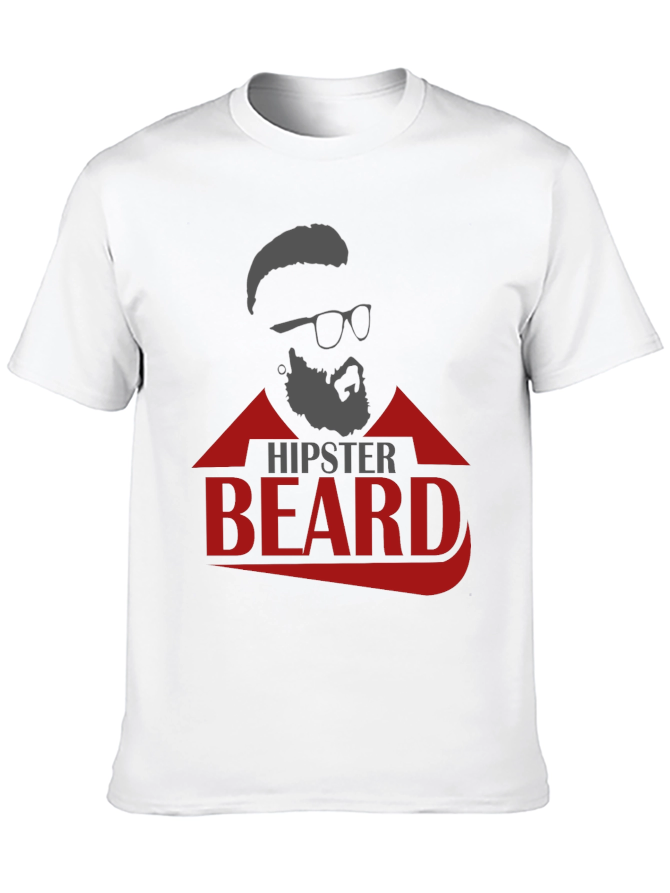 Black Hipster Beard Graphic T-Shirt view 10