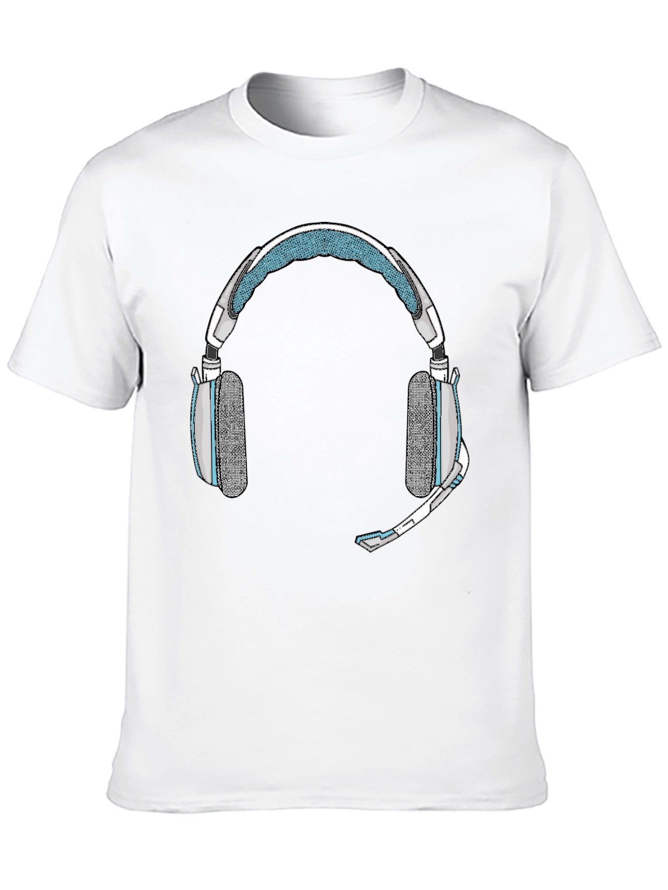 Black Gaming Headset Graphic Tee - Gamer Style Shirt view 10
