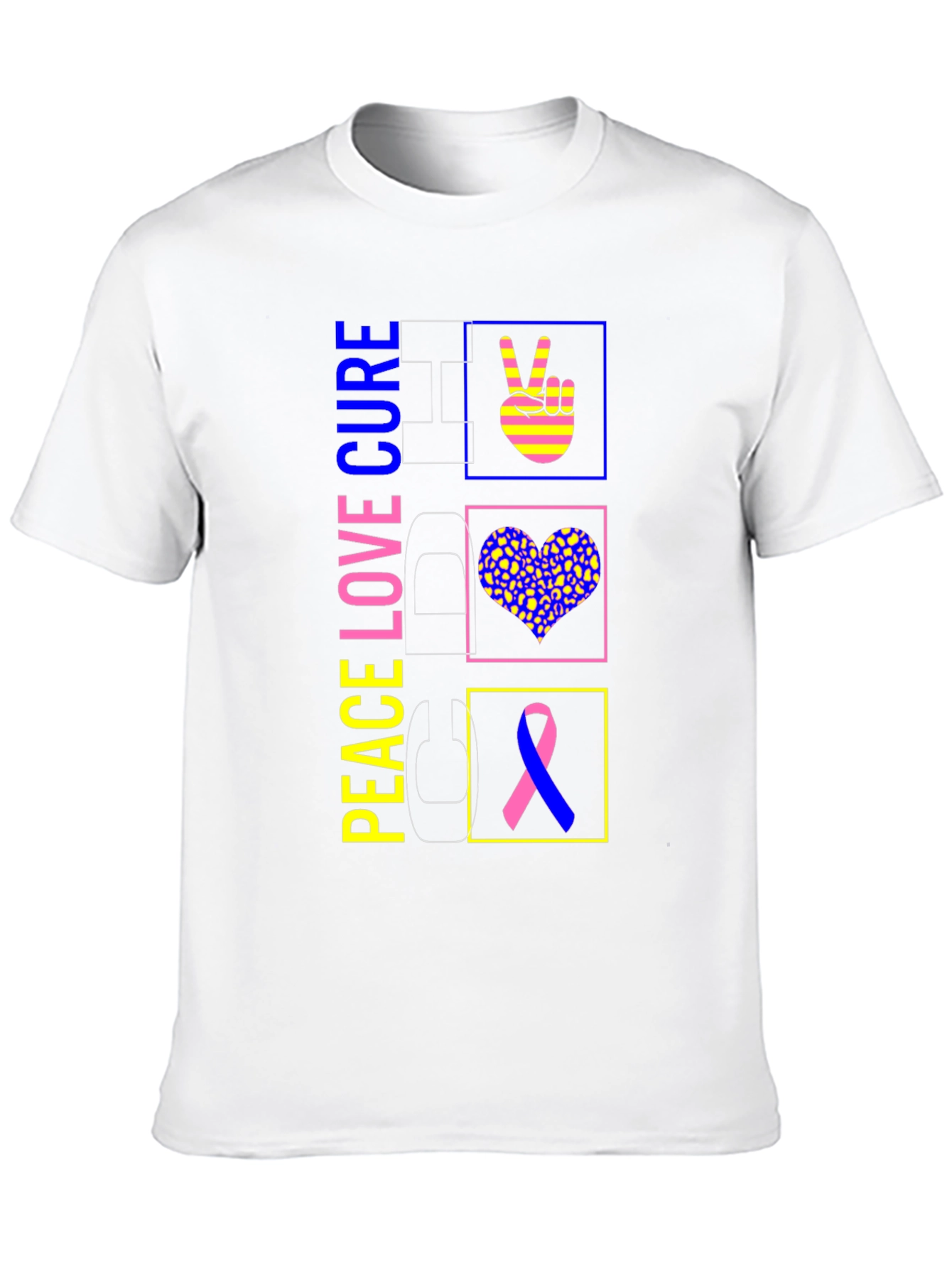 Peace Love Cure Graphic T-Shirt - 10
