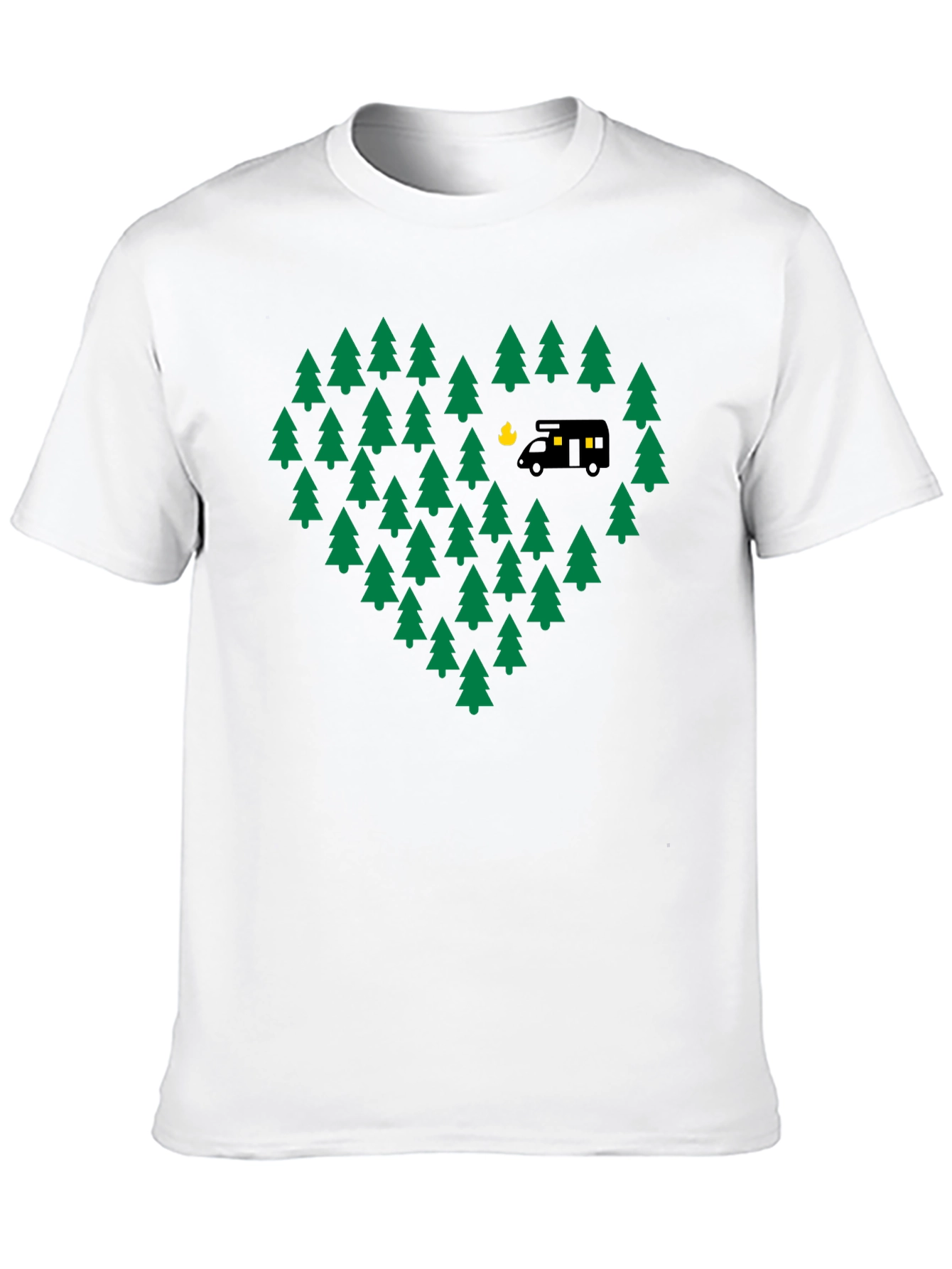 Black Camping Love T-Shirt - Adventure Heart Tree Design view 10