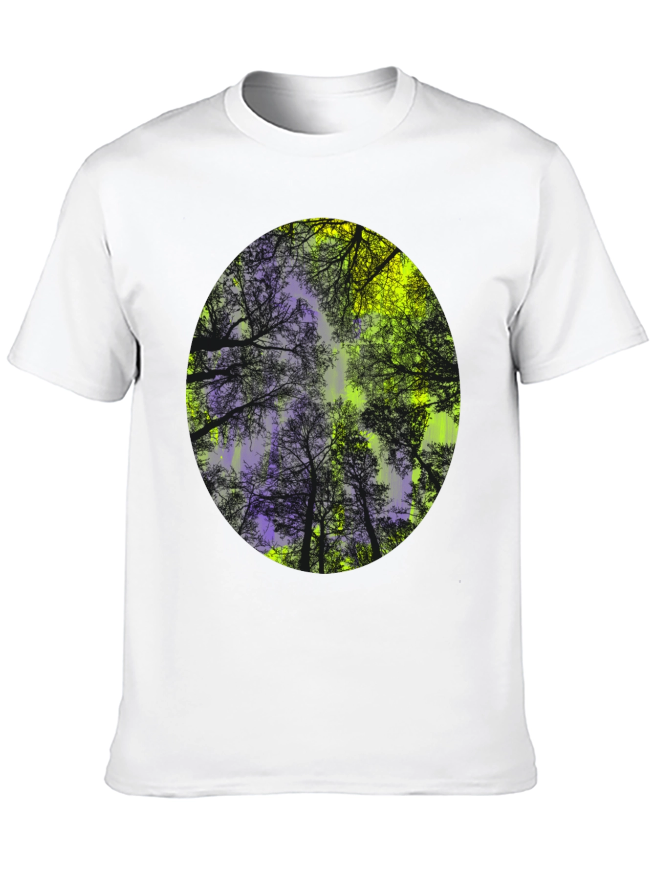 Black Nature Print Black T-Shirt view 10
