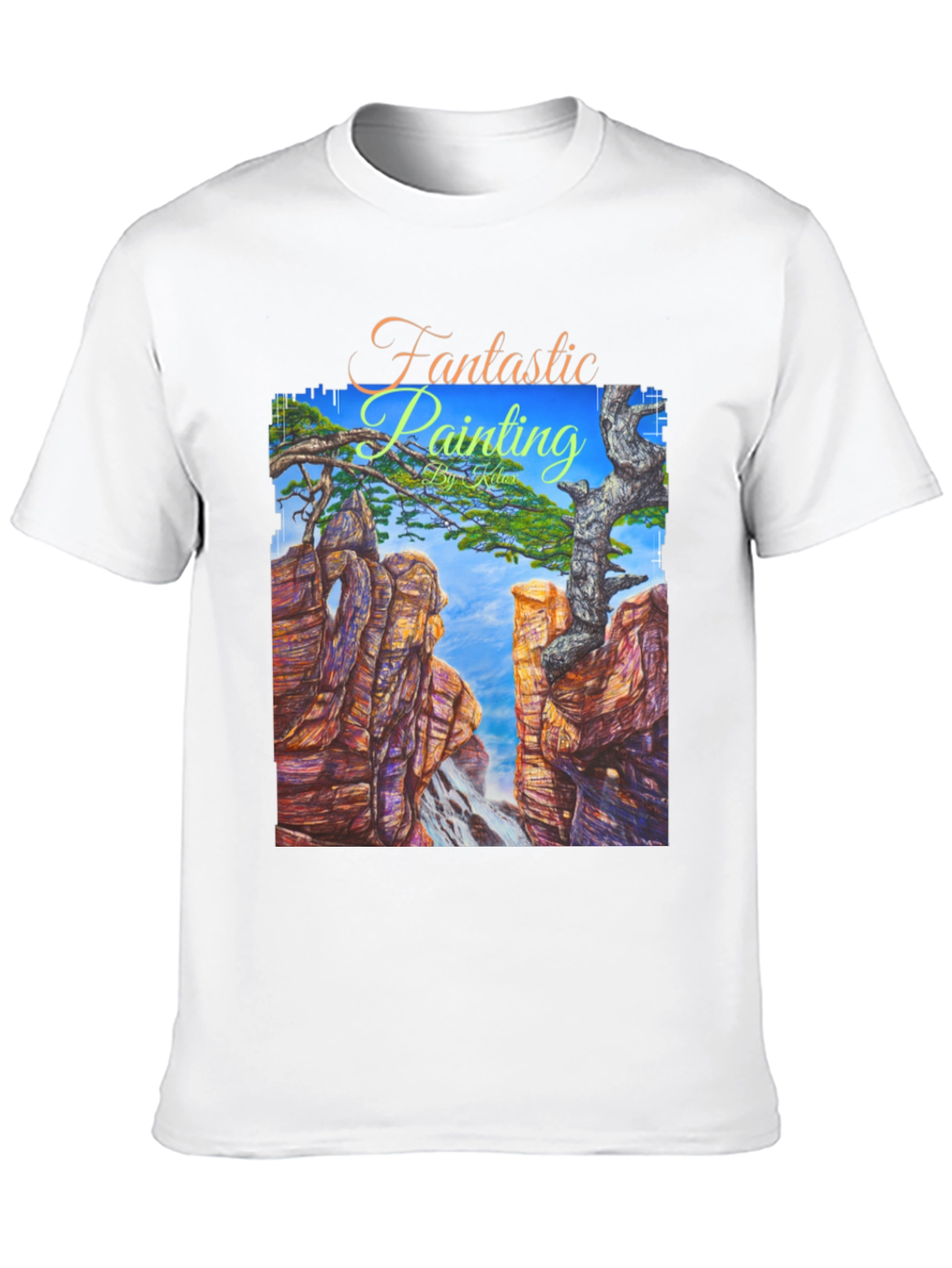 Black Fantastic Painting Graphic T-Shirt view 10