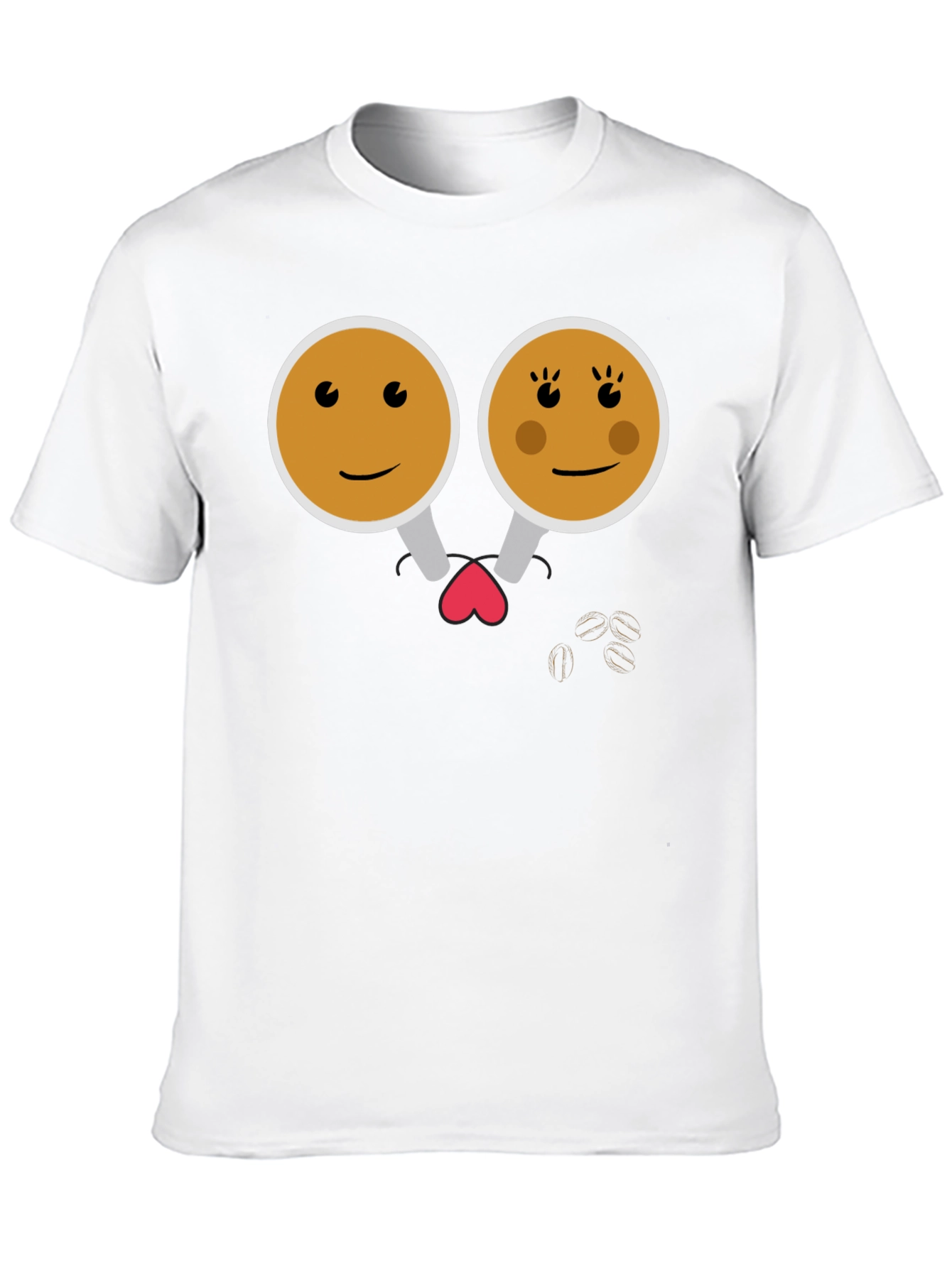 Black Cute Coffee Couple Graphic Tee - Black view 10