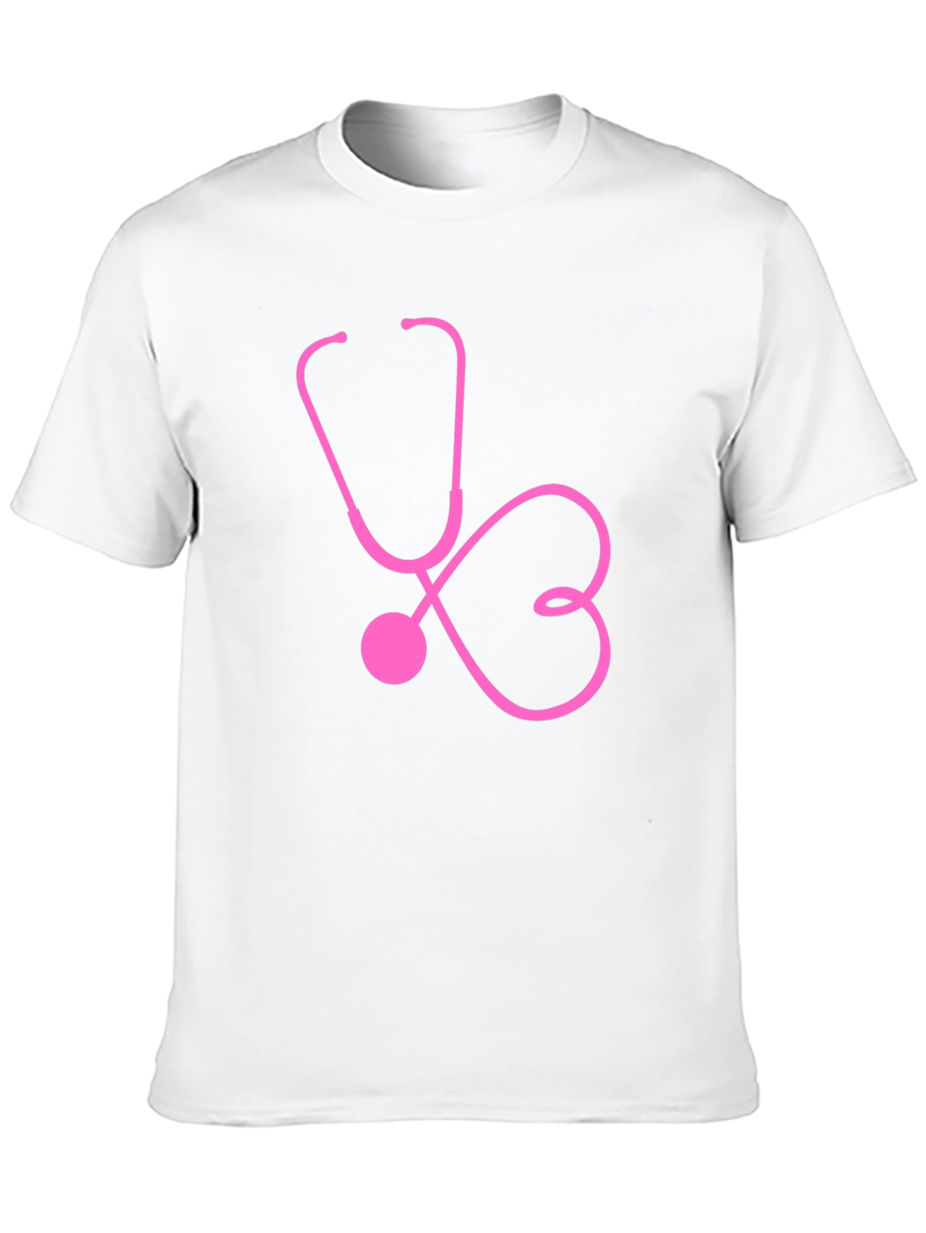 Black Pink Stethoscope Heartbeat Black T-Shirt view 10