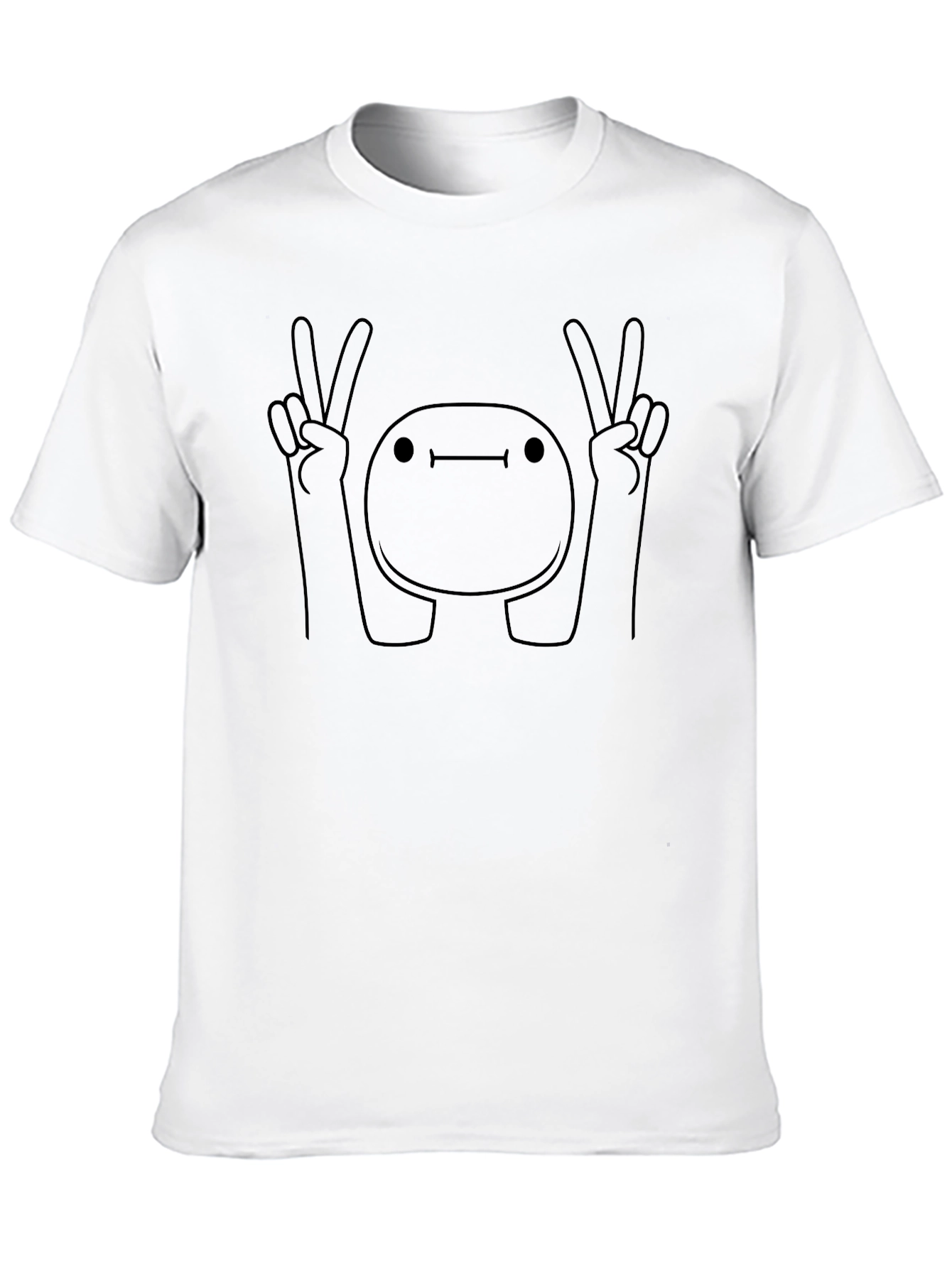 Black Peace Sign Cartoon Black T-Shirt view 10