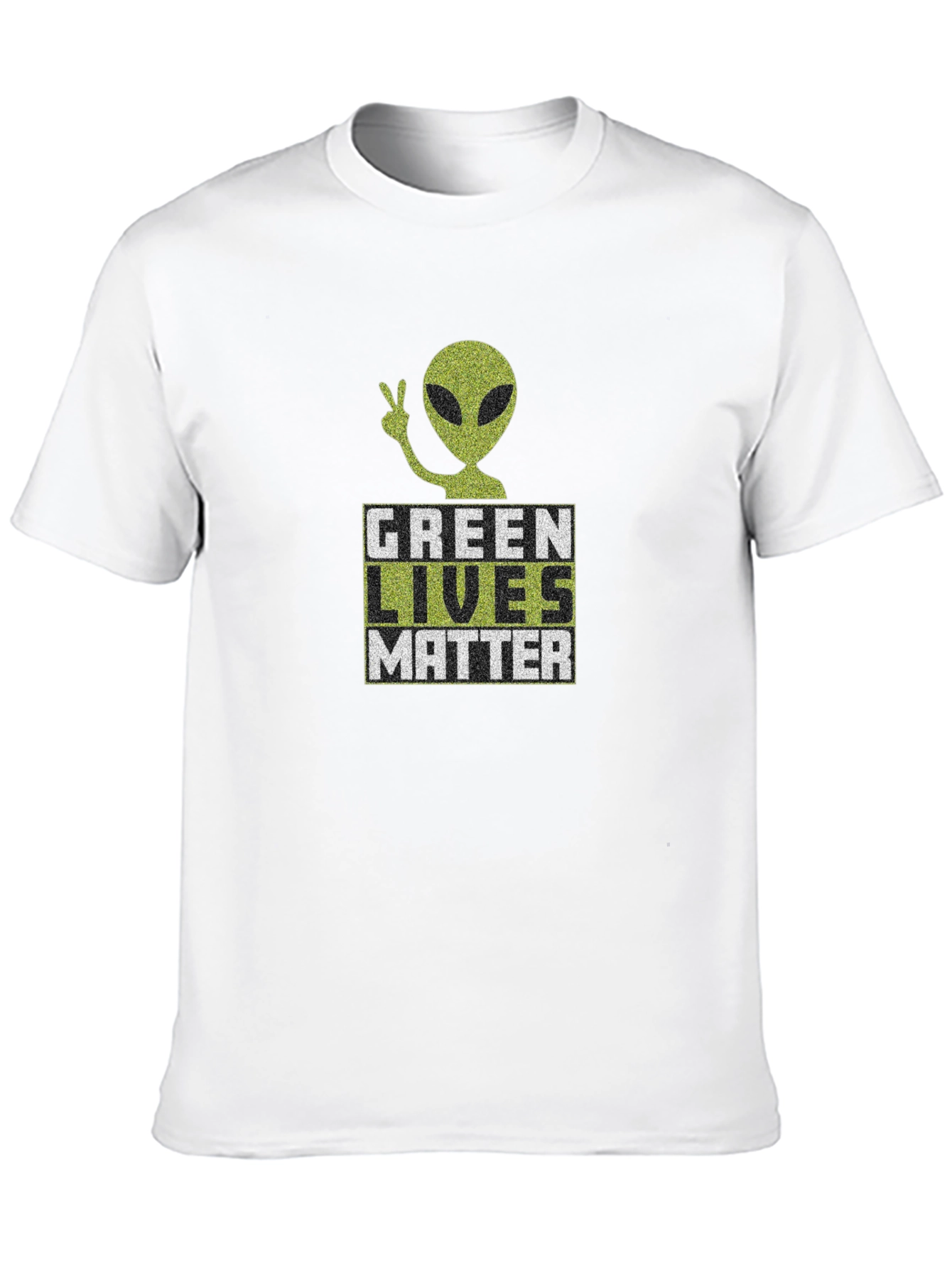 Black Green Lives Matter Alien Graphic T-Shirt view 10