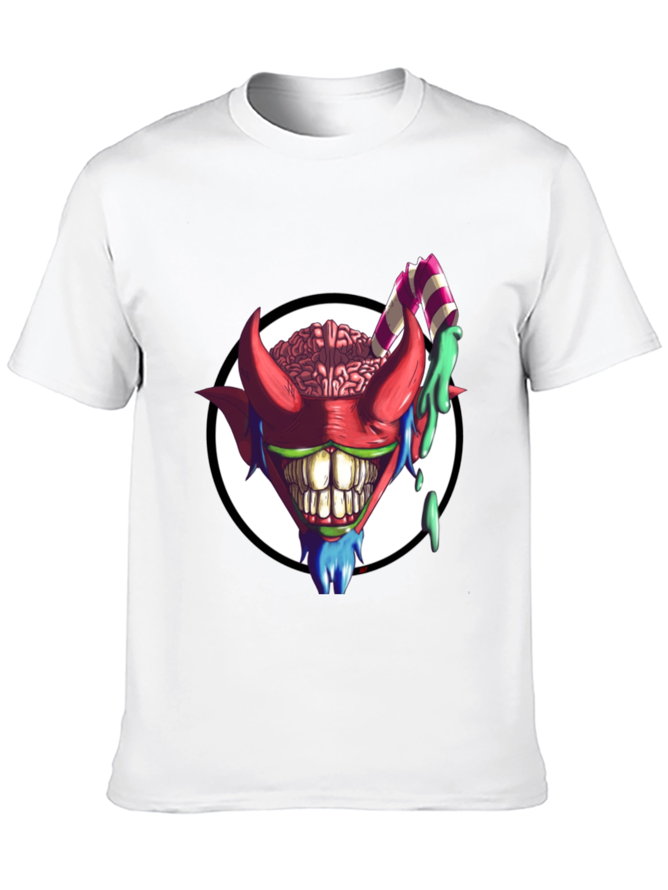 Black Crazy Brain Devil T-Shirt - Unique Graphic Tee view 10