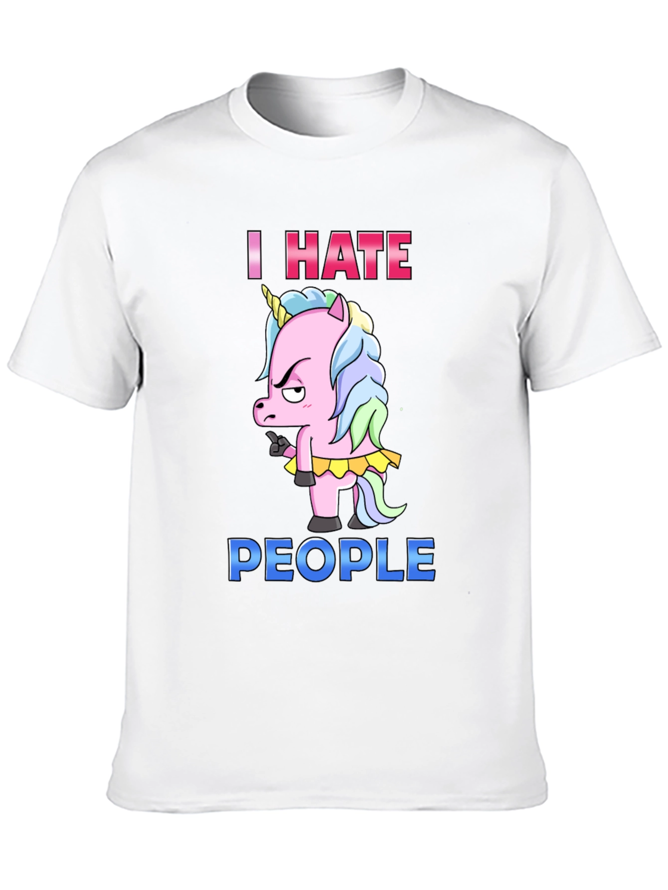 Black I Hate People Unicorn Graphic T-Shirt view 10