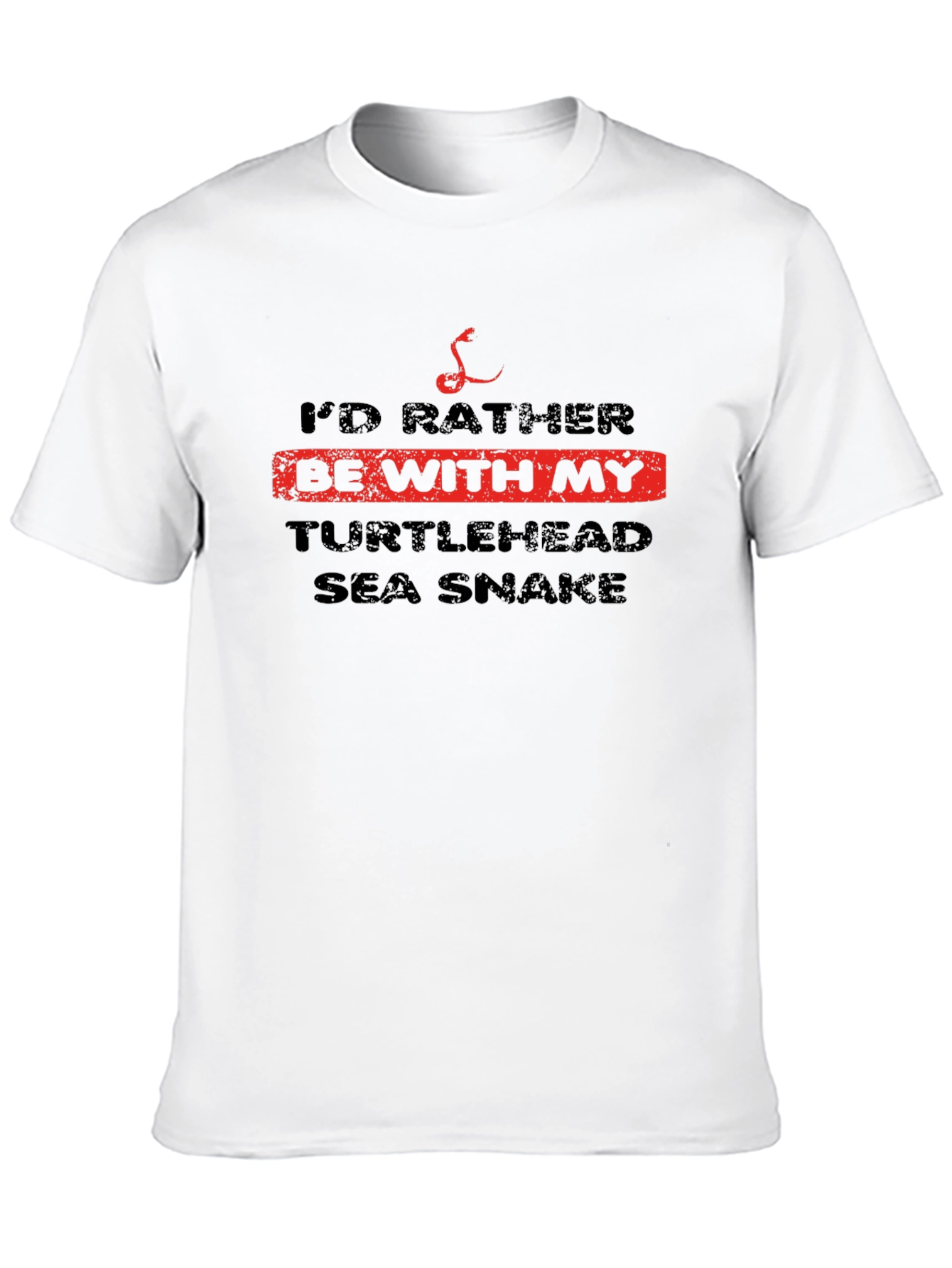 Black Turtlehead Sea Snake T-Shirt, Funny Graphic Tee view 10