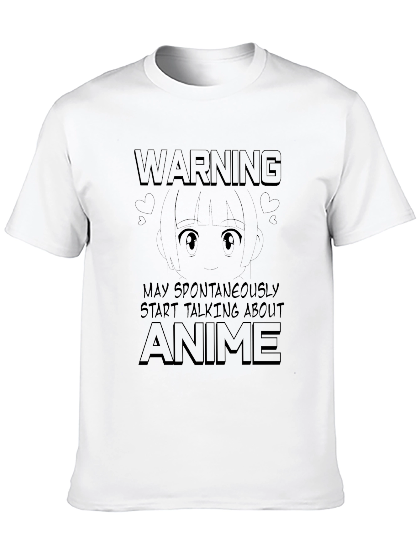 Black Warning Anime T-Shirt view 10