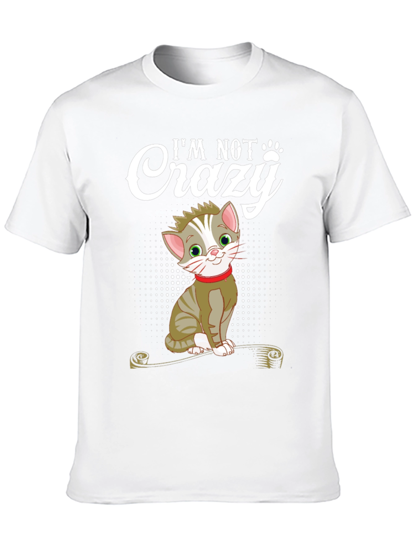 Black I'm Not Crazy Cat T-Shirt - Fun Novelty Tee view 10