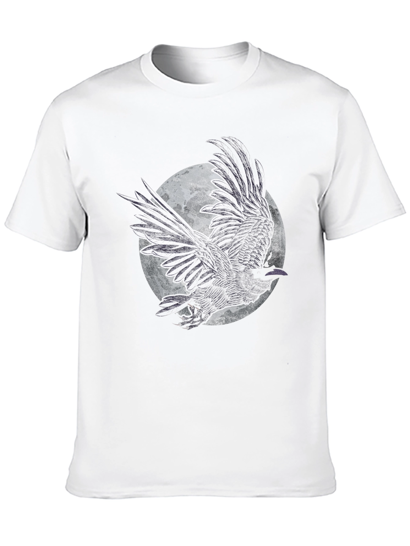 Black Raven Moon Graphic Tee - Black Cotton T-Shirt view 10