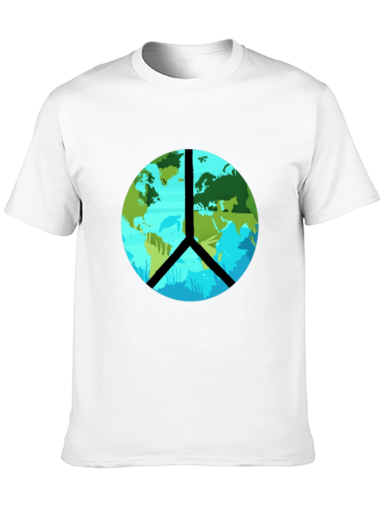 Black Earth Peace Sign Graphic Tee - Black T-Shirt view 10