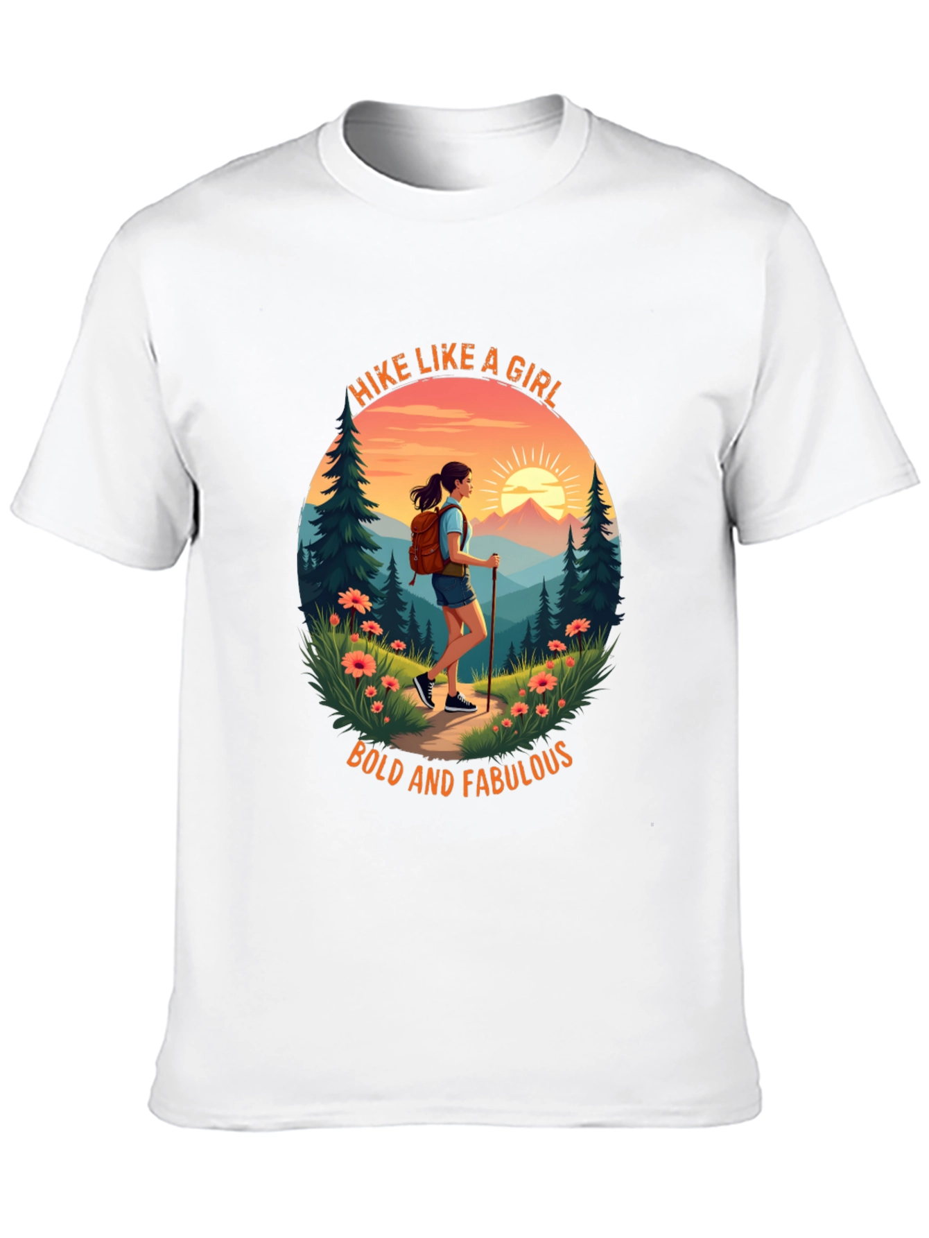 Black Hike Like A Girl T-Shirt view 10