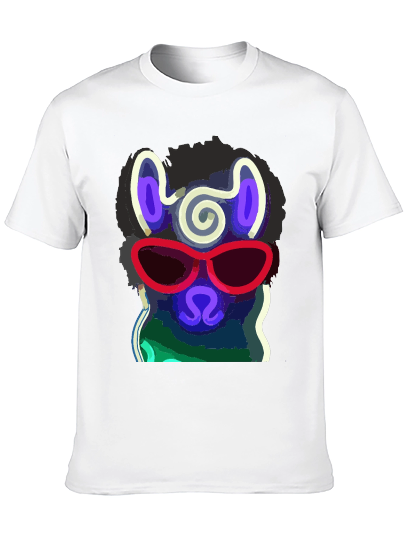 Black Cool Llama T-Shirt - Stylish Neon Design view 10