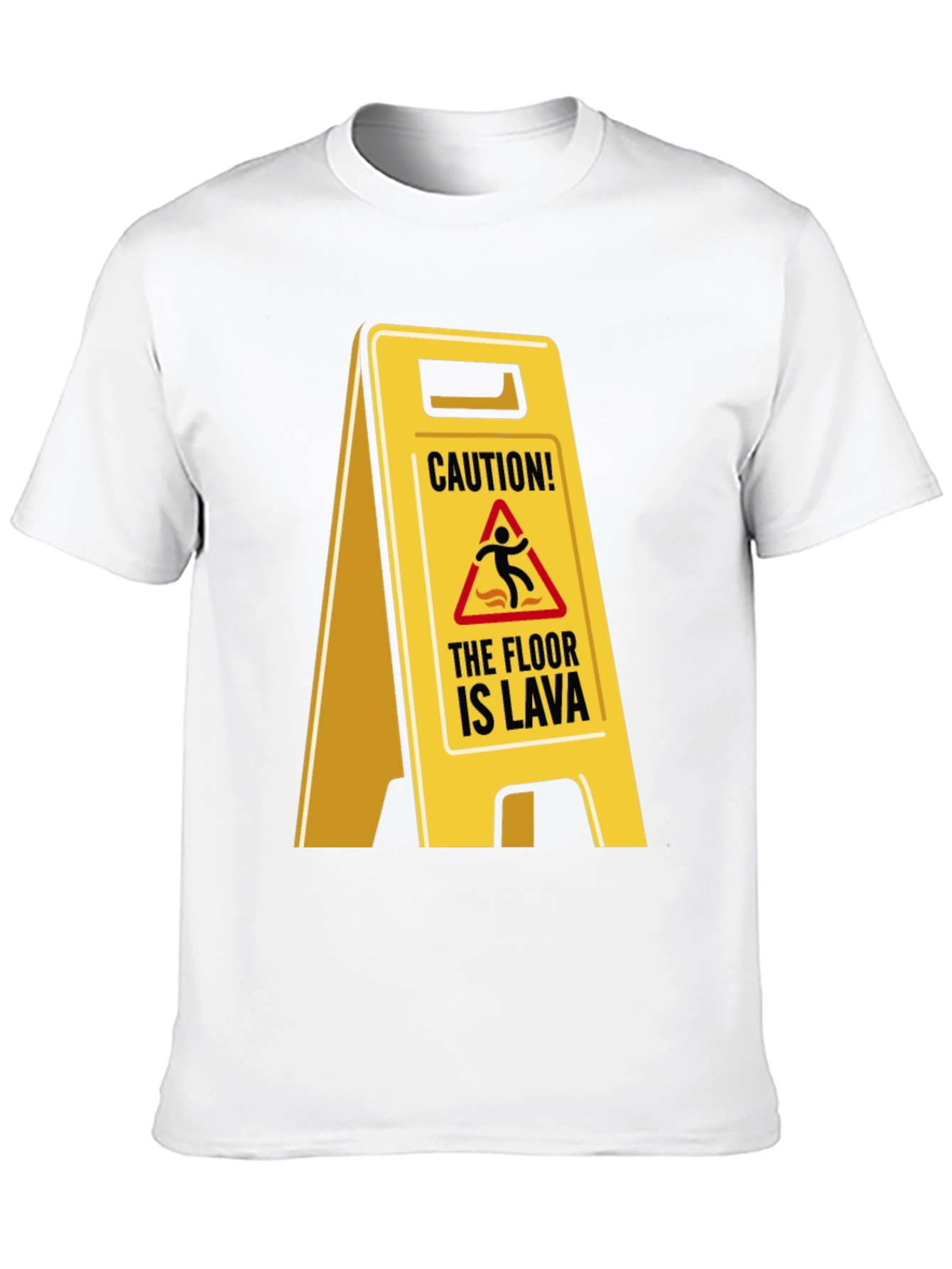 Black Caution! The Floor is Lava T-Shirt view 10