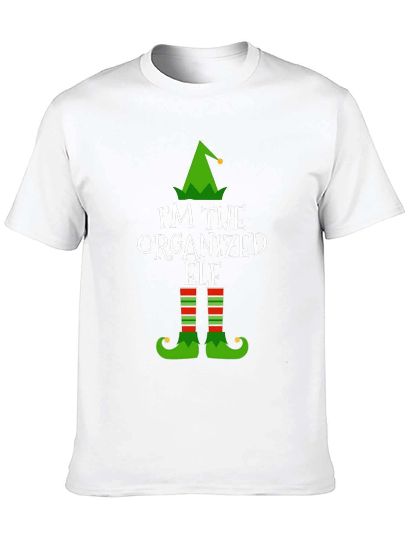 Black Organized Elf Holiday Graphic T-Shirt view 10