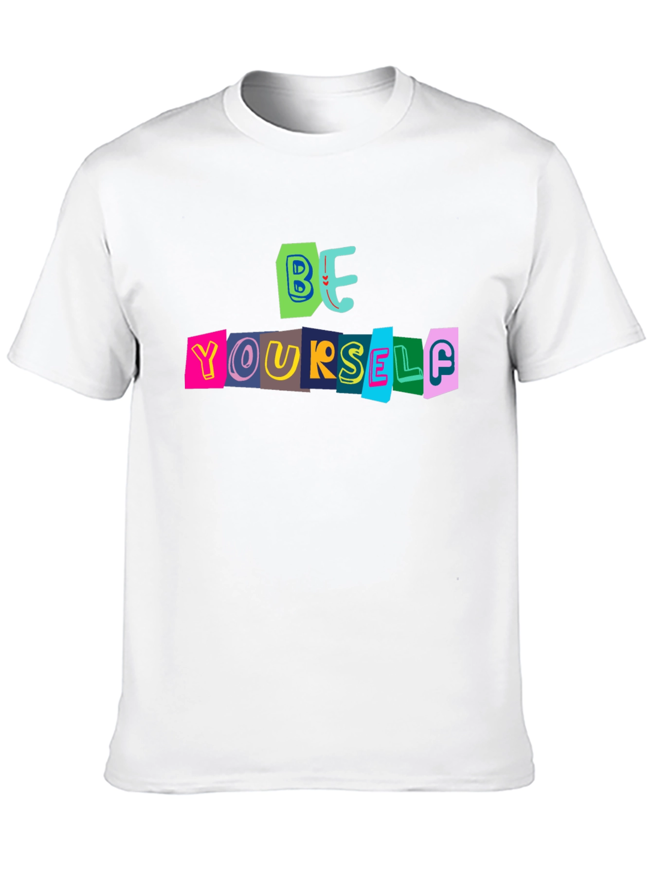 Black Be Yourself Graphic Tee - Bold Statement T-Shirt view 10