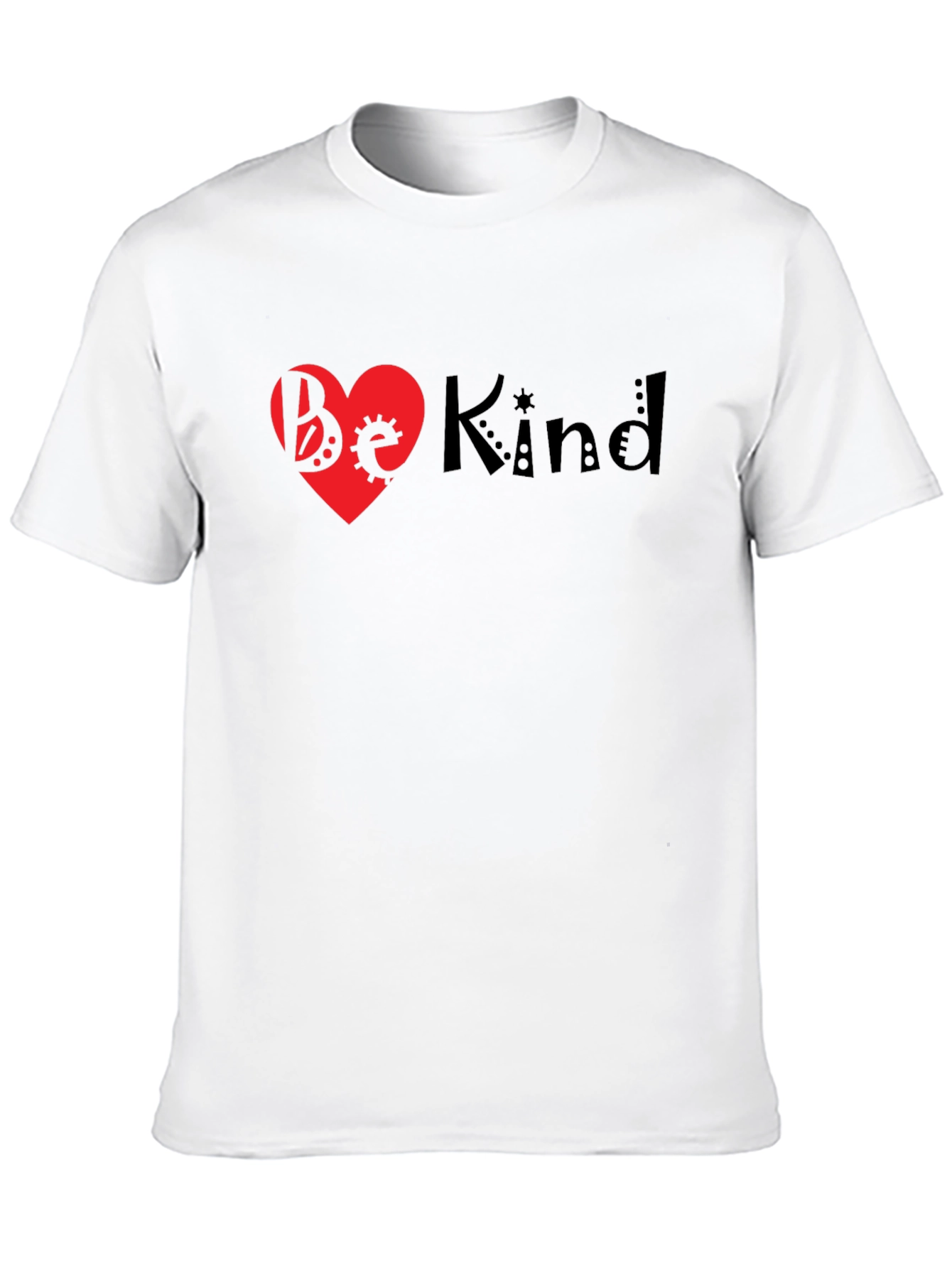 Black Be Kind Heart T-Shirt - Black Unisex view 10