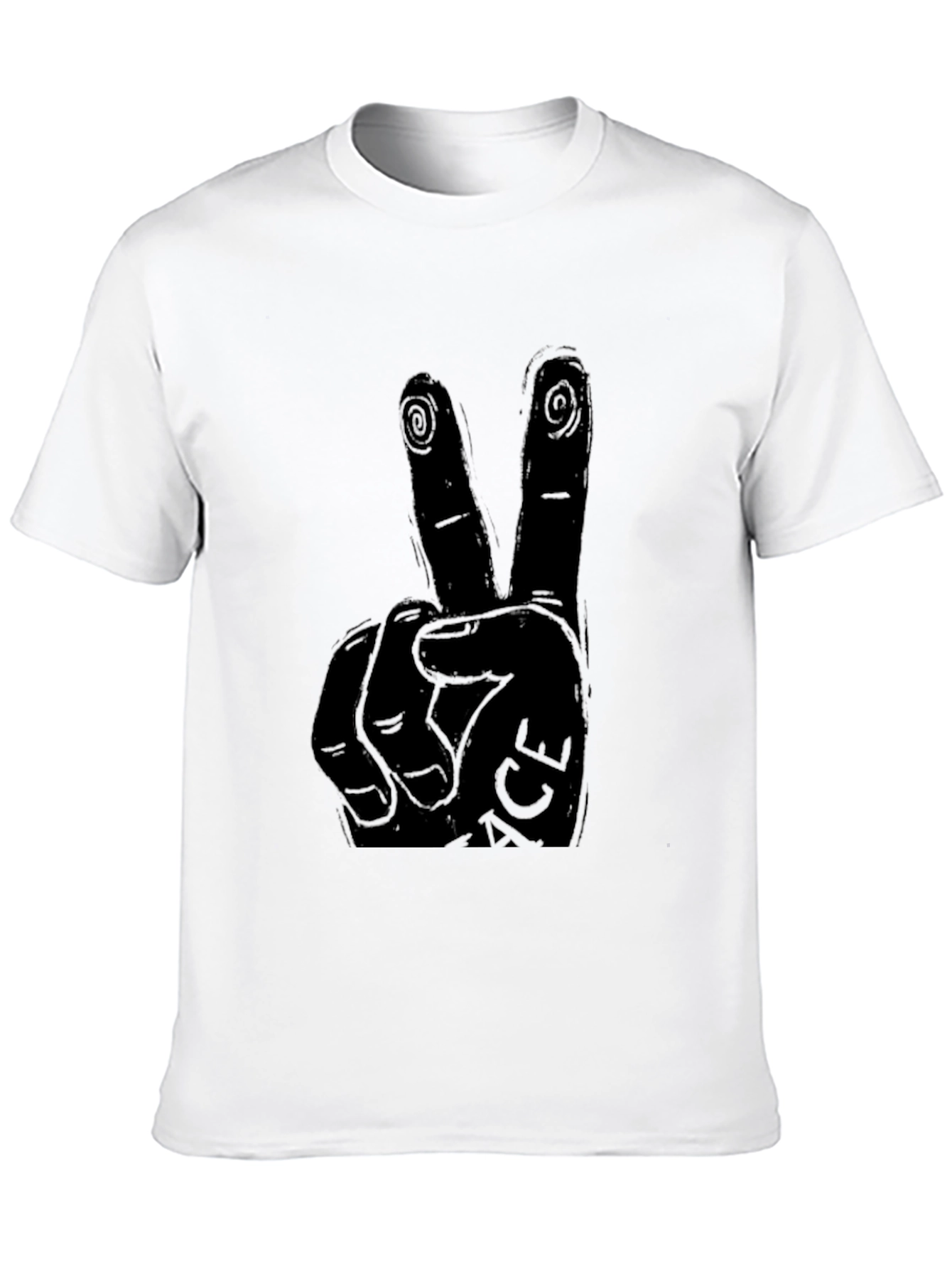 Black Peace Hand Graphic Black T-Shirt view 10