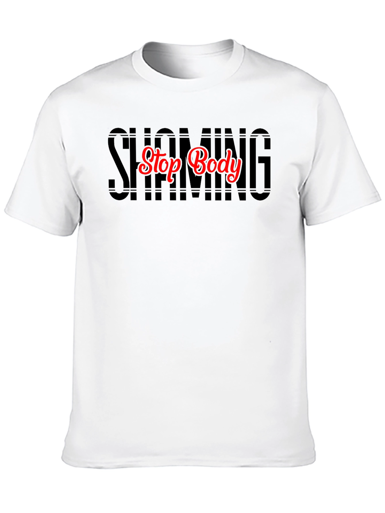 Black Stop Body Shaming Graphic Tee - Black view 10