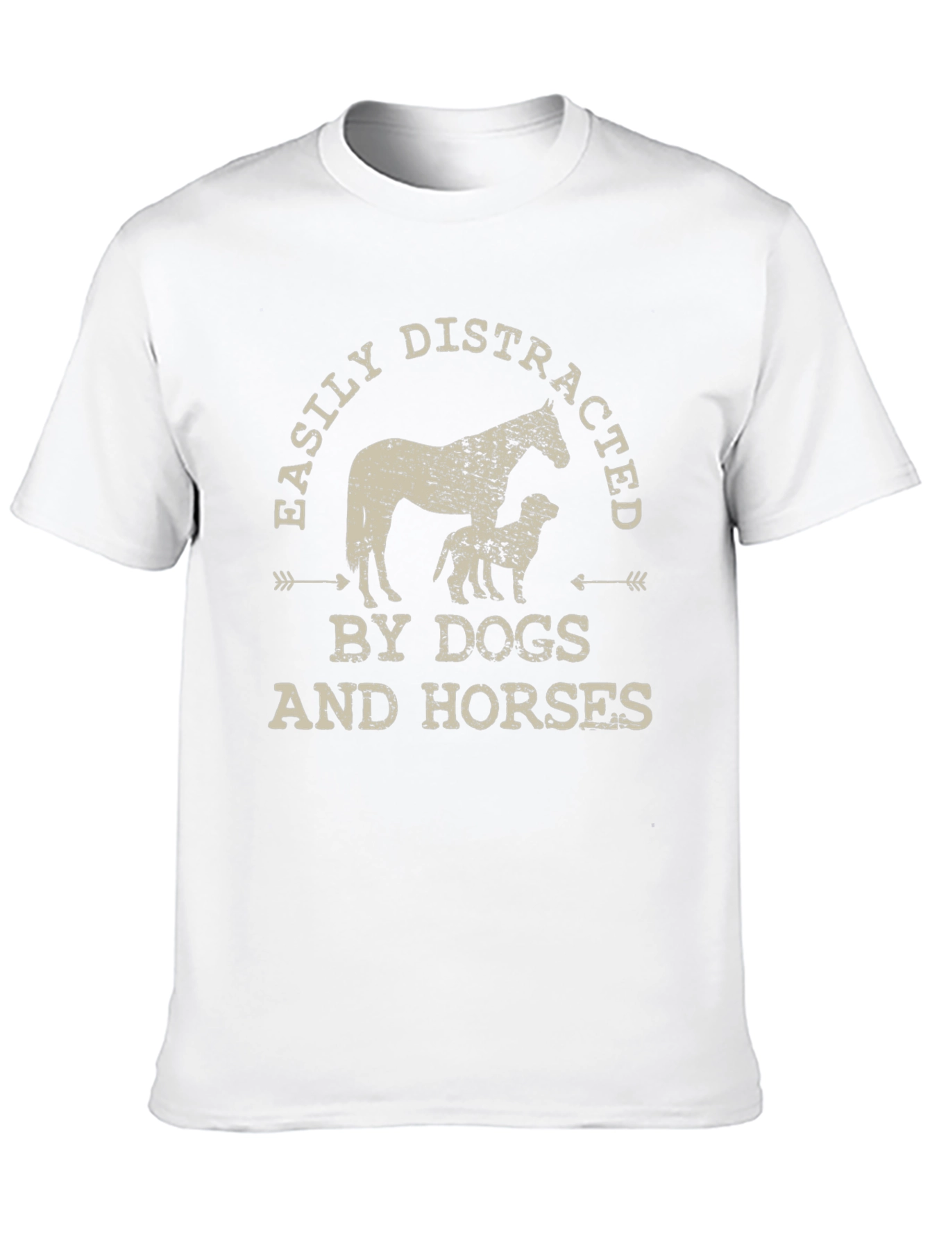 Black Easily Distracted by Dogs and Horses T-Shirt view 10