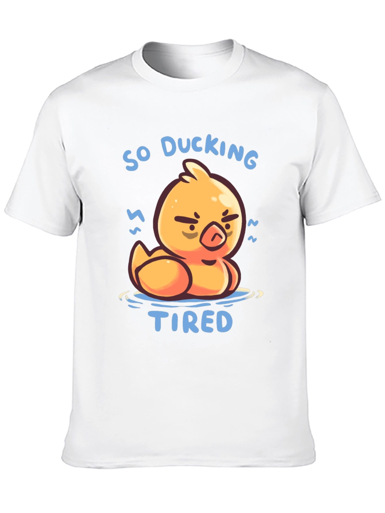 Black So Ducking Tired T-Shirt - Funny Cartoon Duck Tee view 10