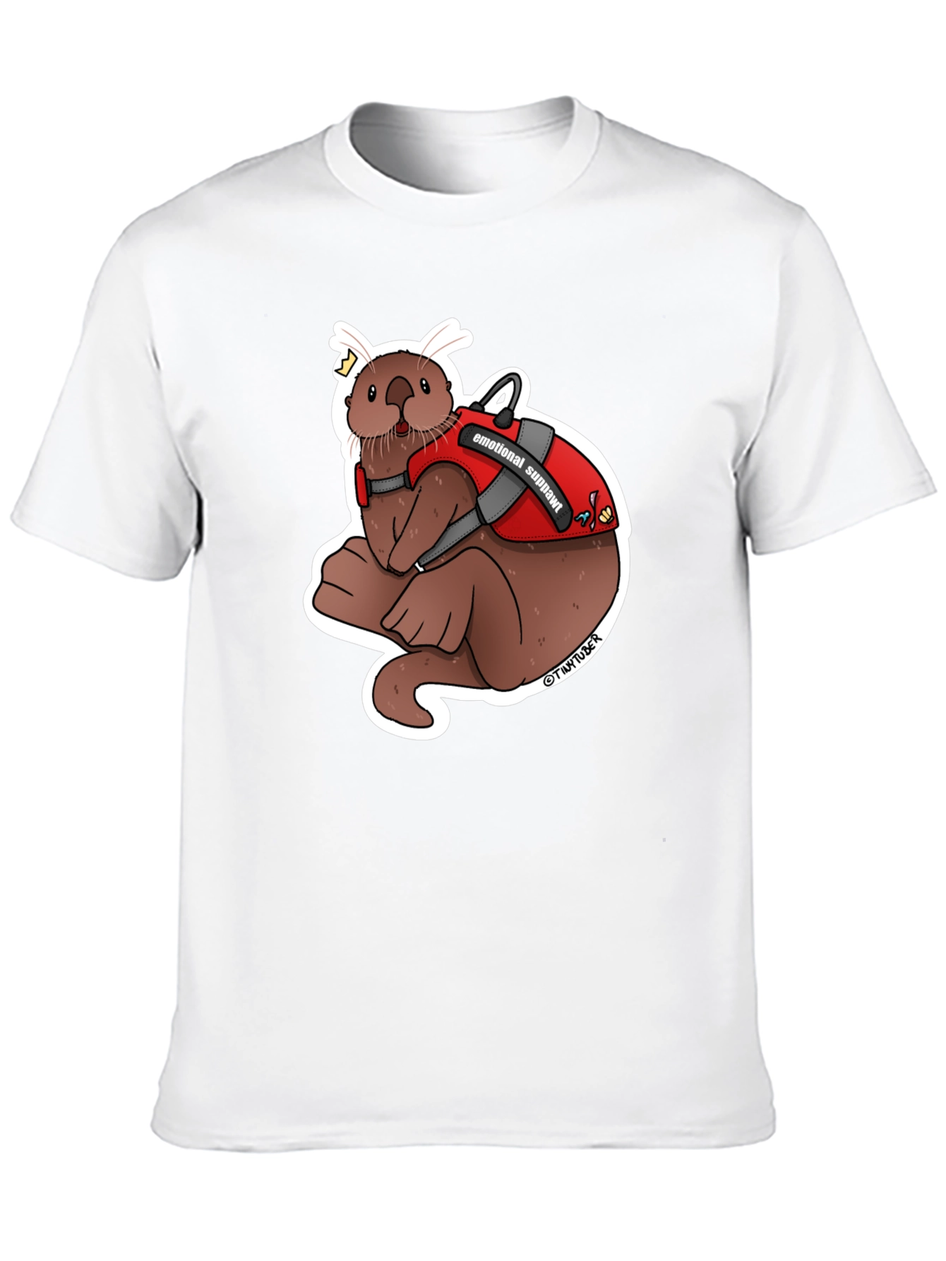 Black Emotional Support Otter Graphic Tee view 10